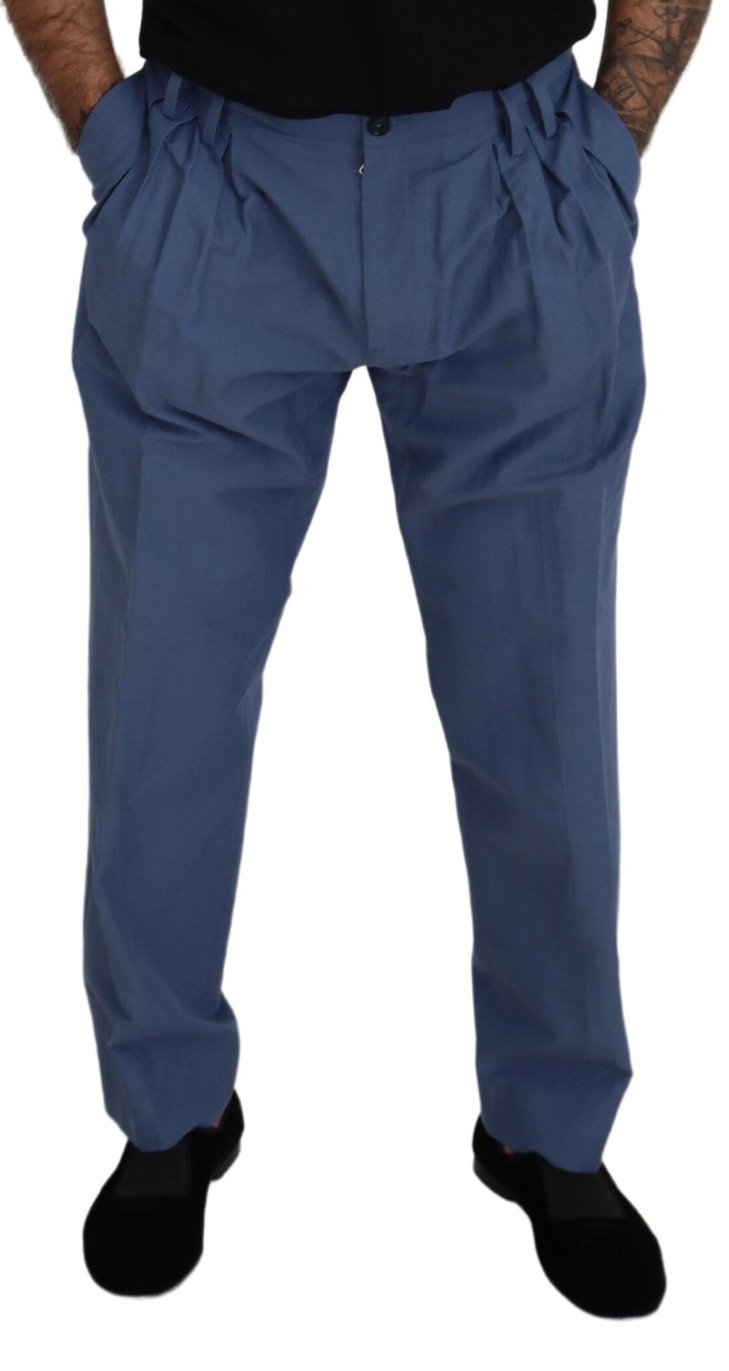 Dolce &amp; Gabbana Pantalon chino en lin bleu pour hommes