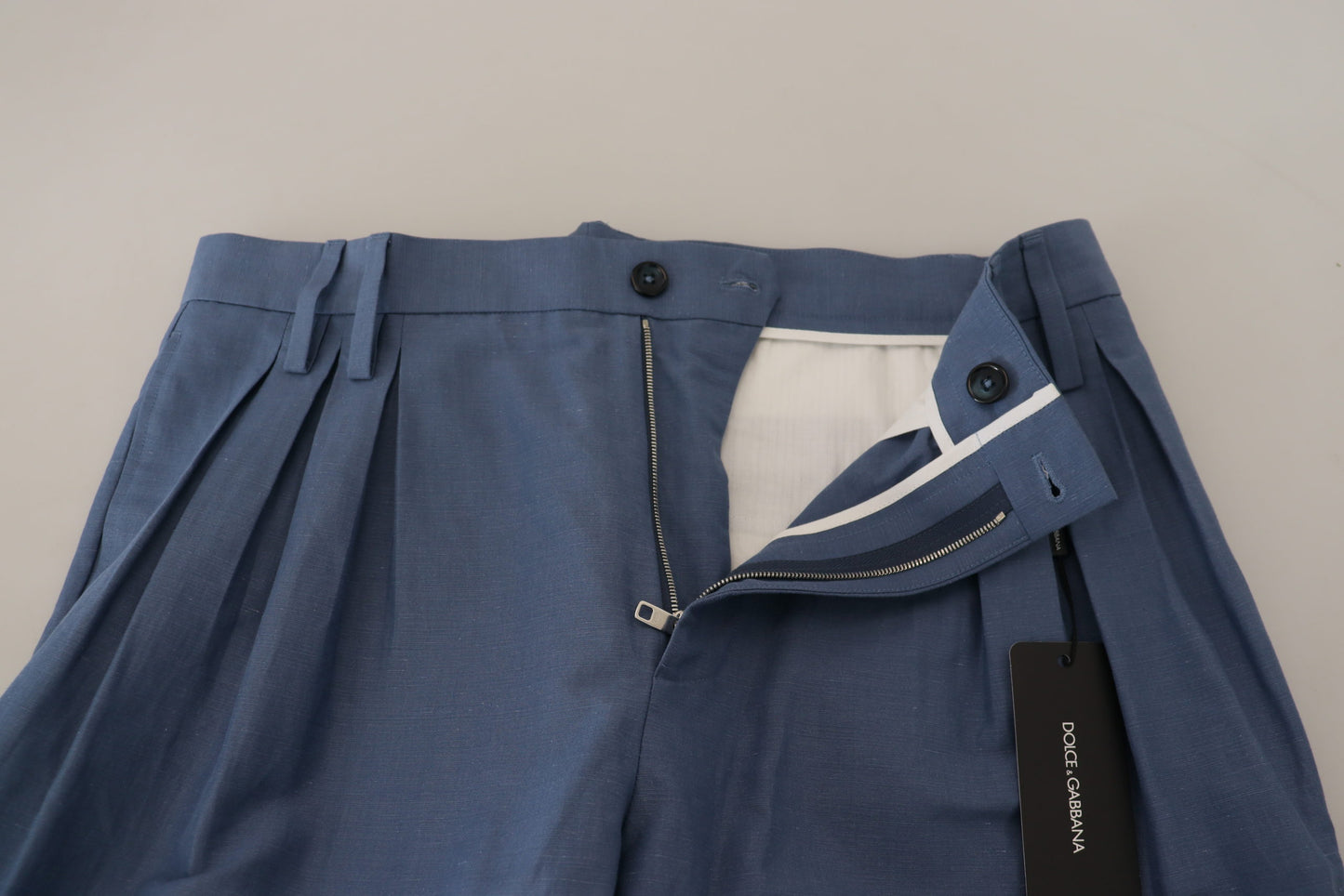 Dolce &amp; Gabbana Blaue Chino-Herrenhose aus Leinen