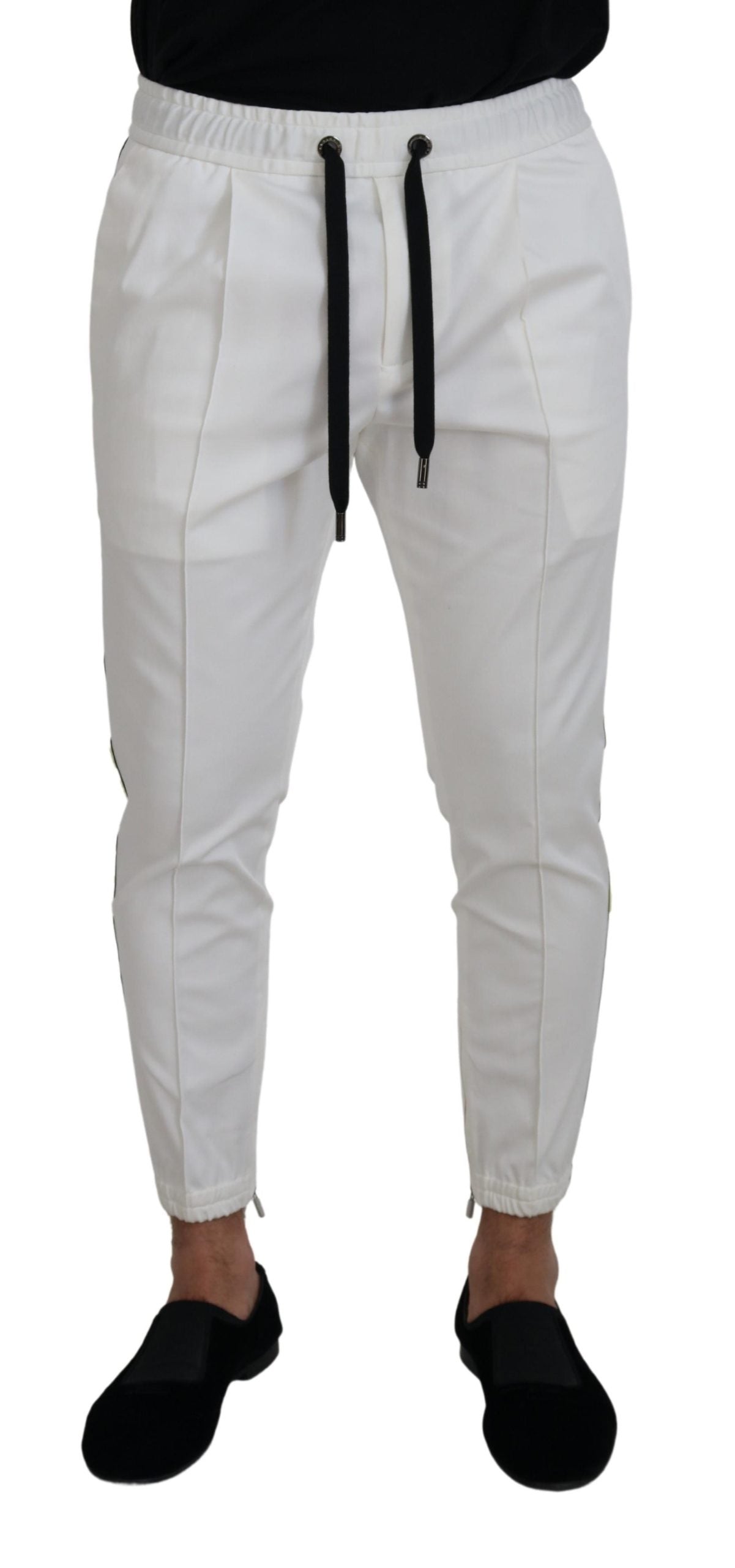 Dolce &amp; Gabbana Pantalon de jogging en coton blanc avec logo DG