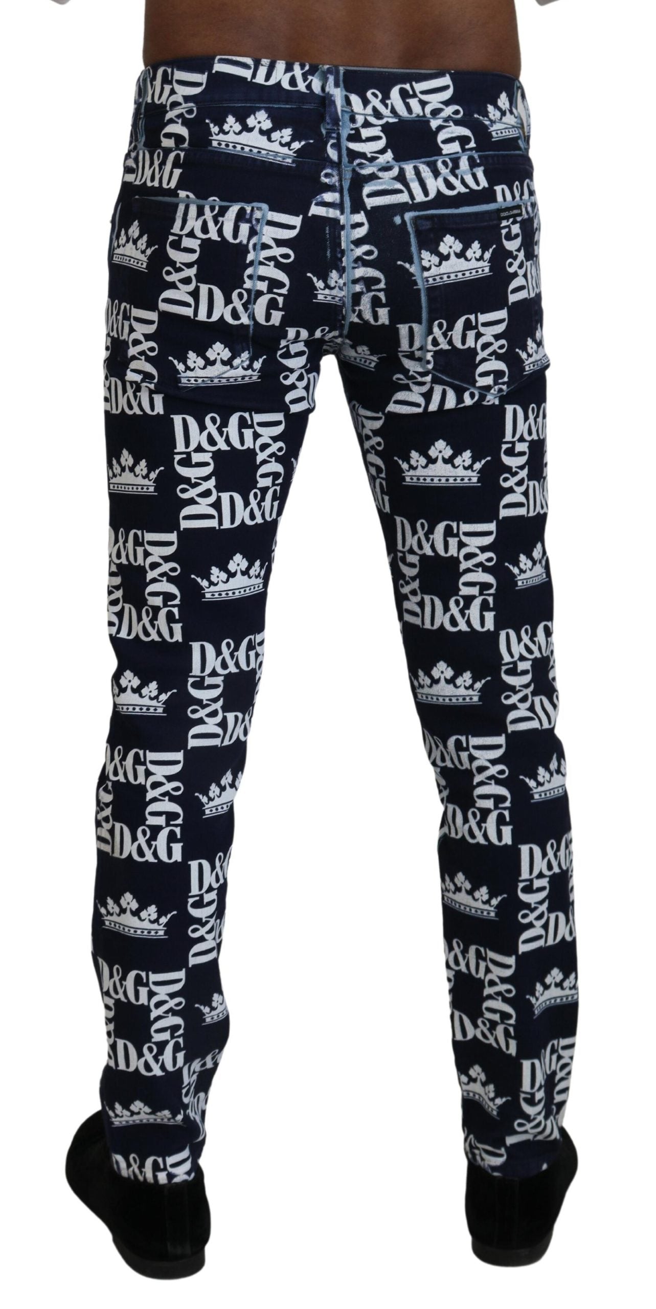 Dolce &amp; Gabbana Jean skinny en coton bleu DG Crown