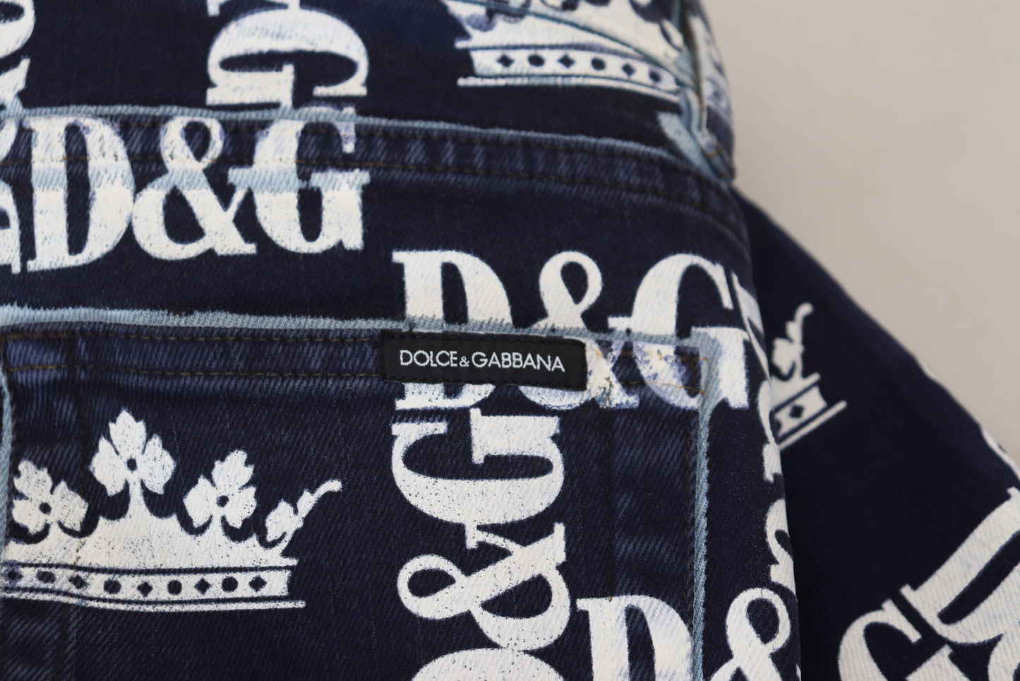 Dolce &amp; Gabbana Jean skinny en coton bleu DG Crown