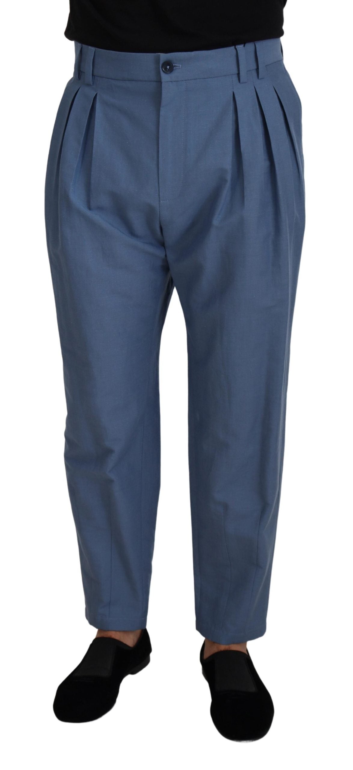 Dolce &amp; Gabbana Pantalon chino en lin bleu