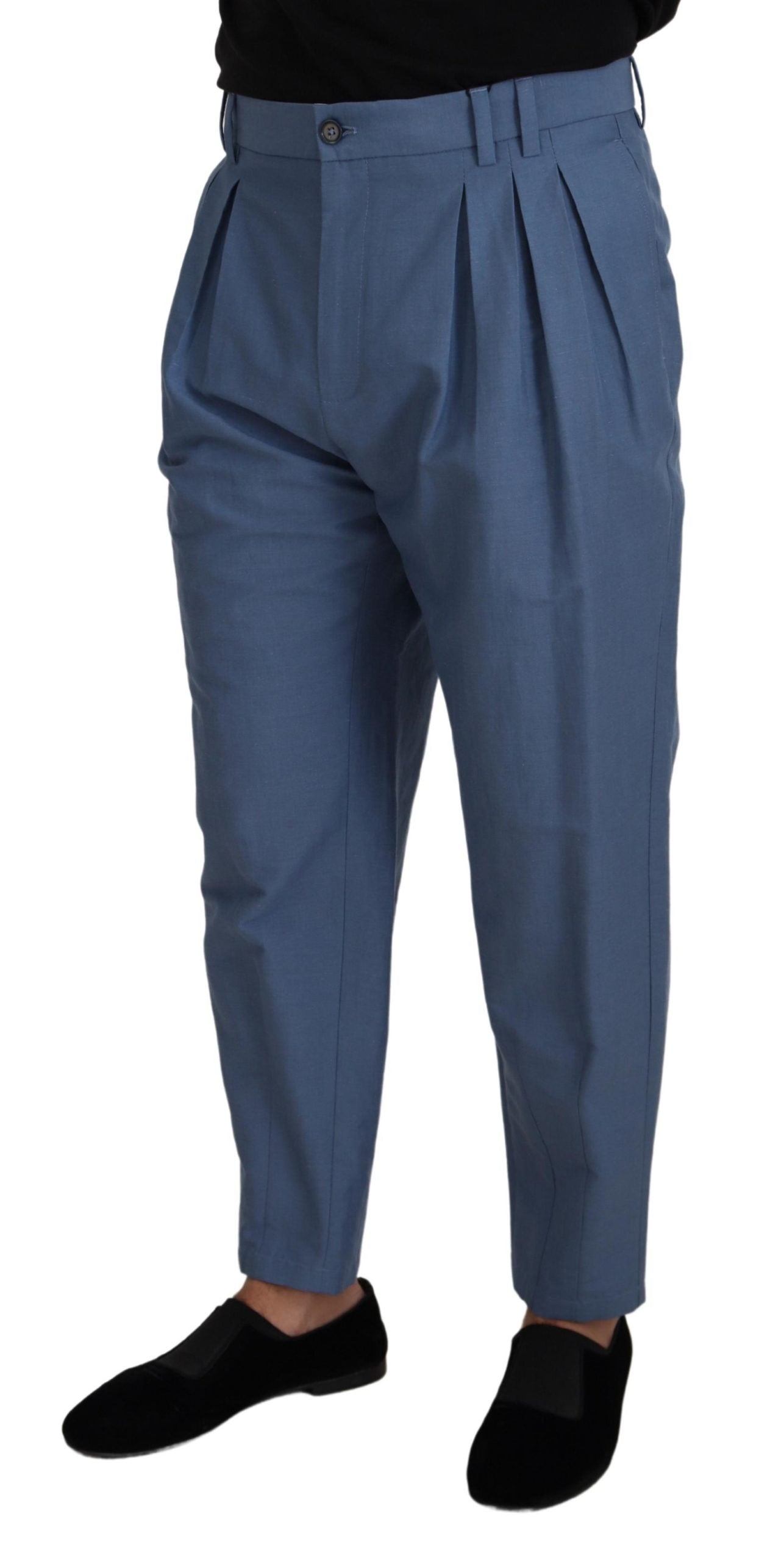 Dolce &amp; Gabbana Pantalon chino en lin bleu