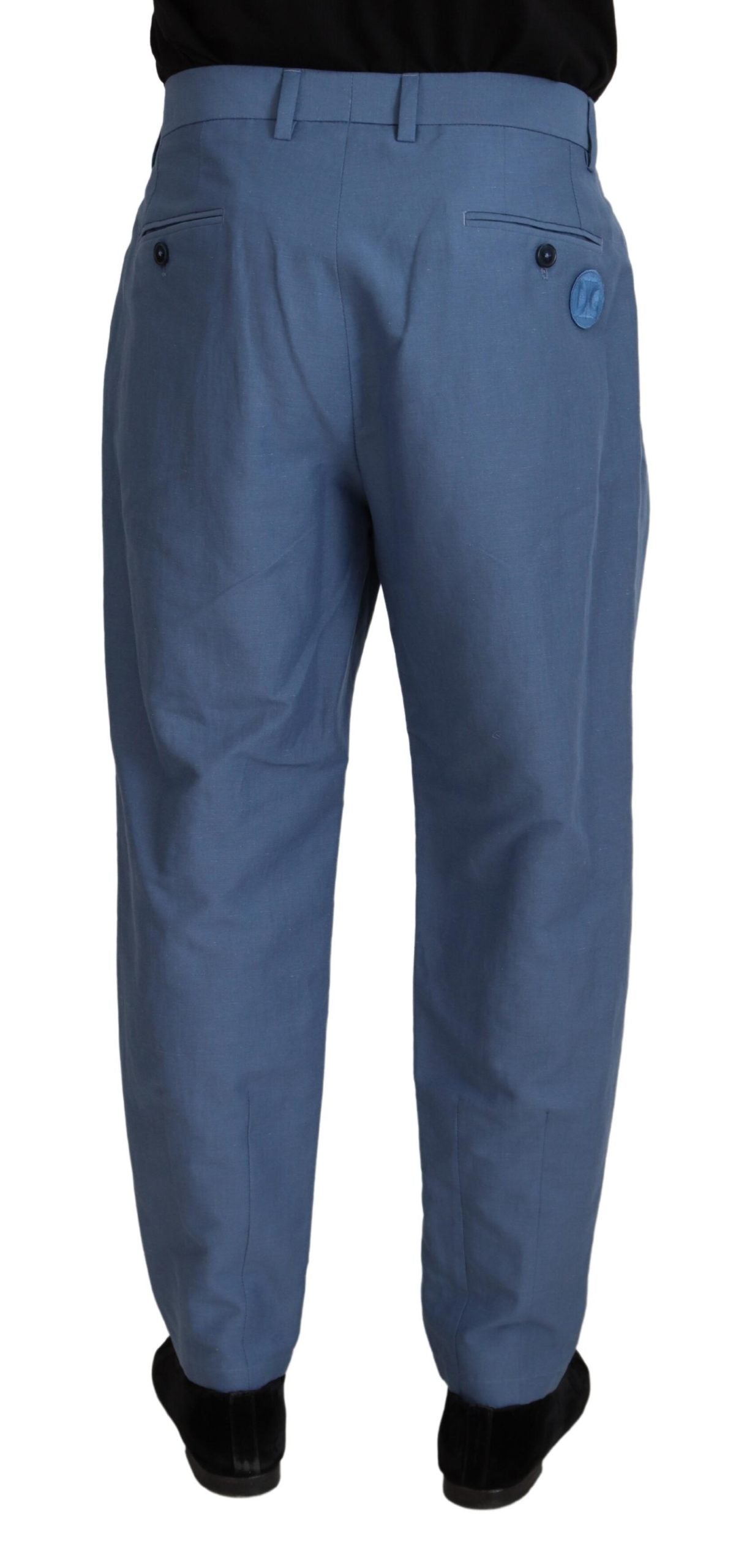 Dolce &amp; Gabbana Pantalon chino en lin bleu