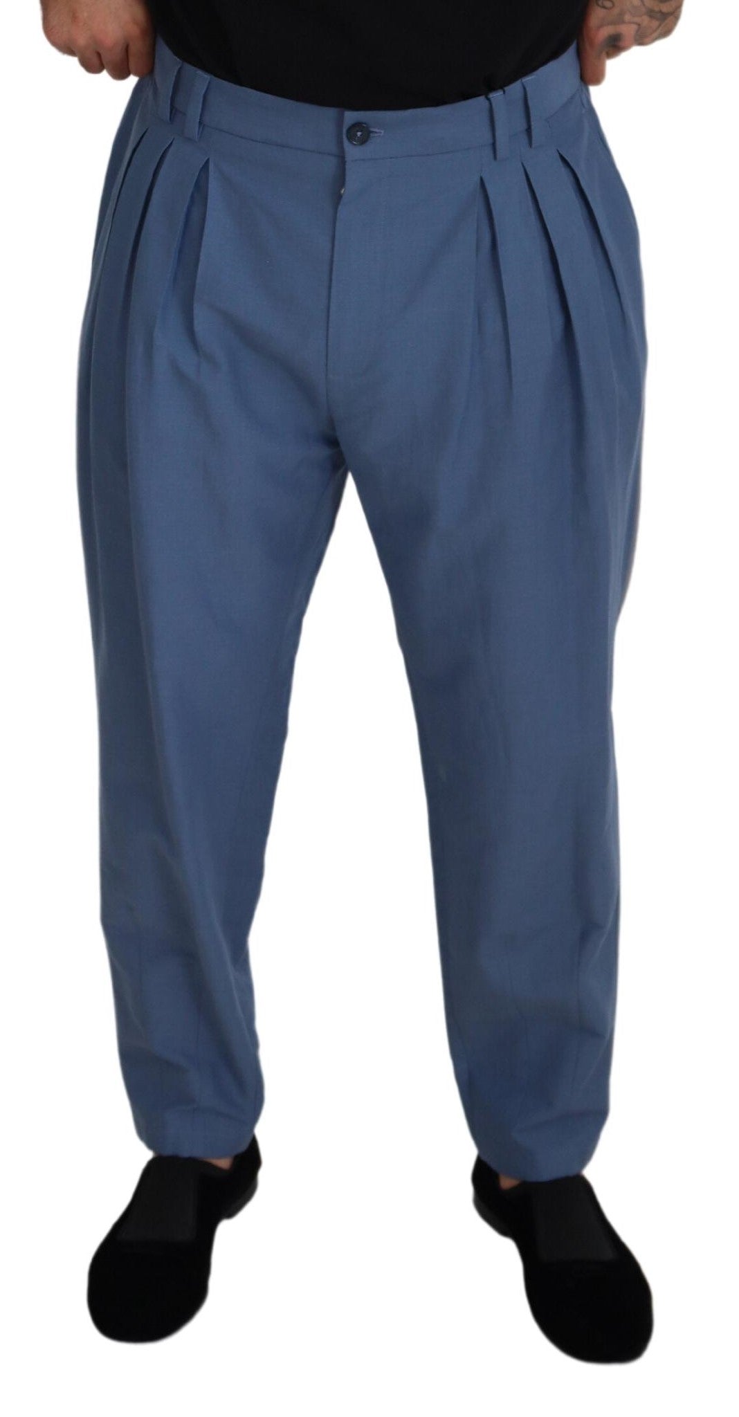 Dolce &amp; Gabbana Pantalon chino en lin bleu