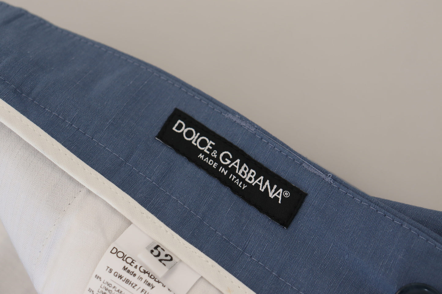 Dolce &amp; Gabbana Pantalon chino en lin bleu