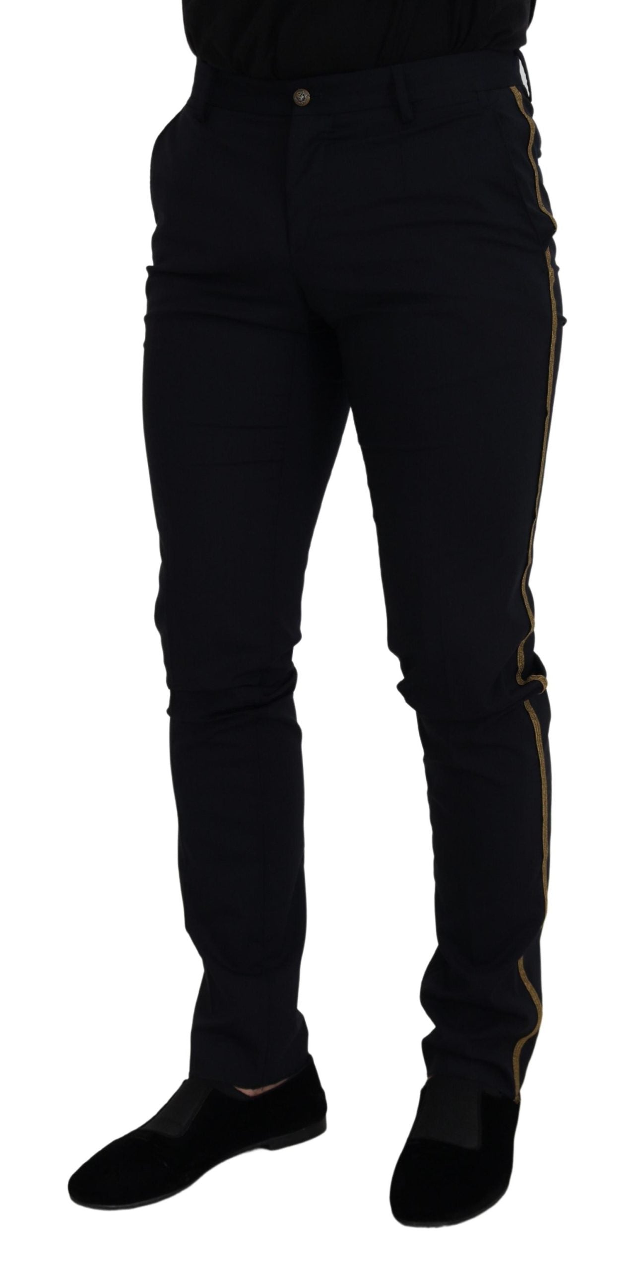 Dolce &amp; Gabbana Pantalon formel slim en laine noire