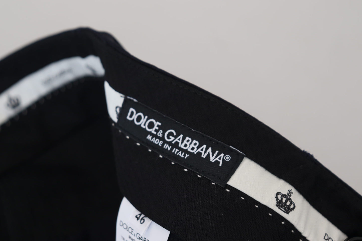 Dolce &amp; Gabbana Pantalon formel slim en laine noire