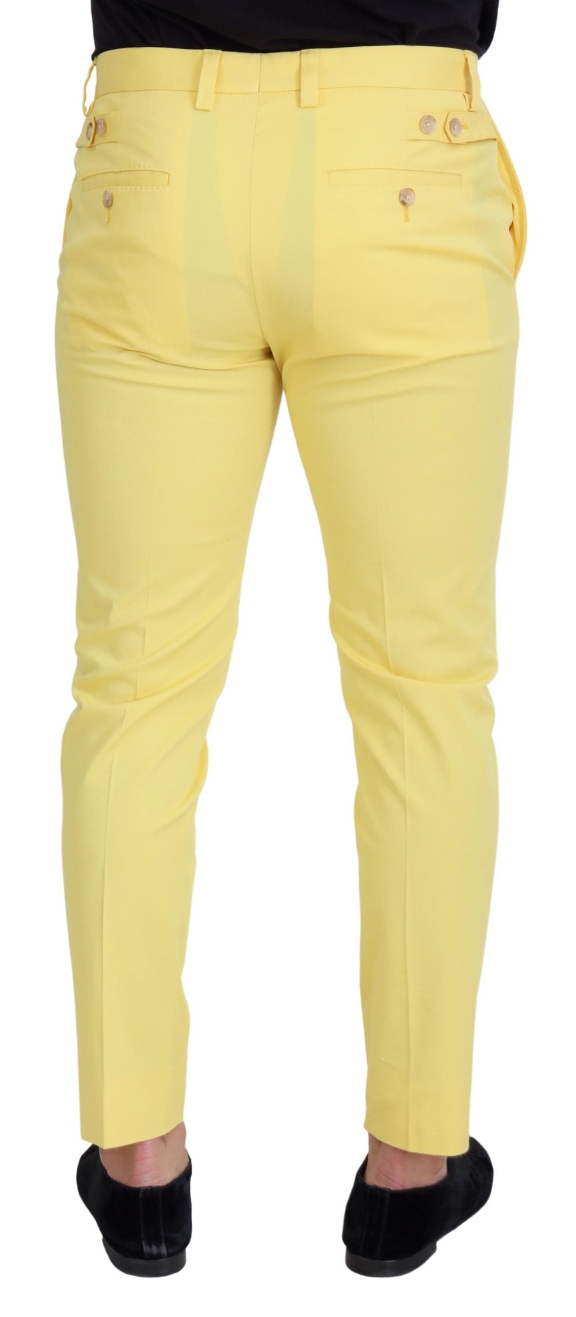 Dolce &amp; Gabbana Pantalon slim en coton jaune pour homme