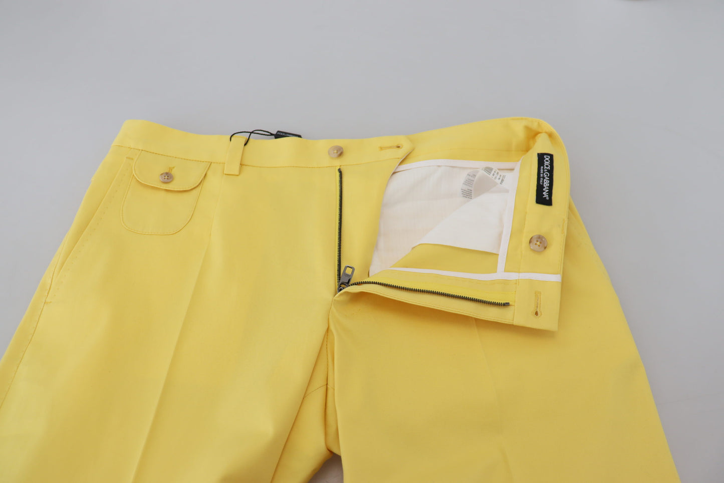 Dolce &amp; Gabbana Pantalon slim en coton jaune pour homme