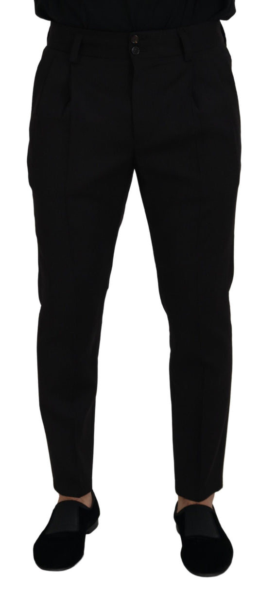 Dolce &amp; Gabbana Pantalon chino en laine noir pour hommes