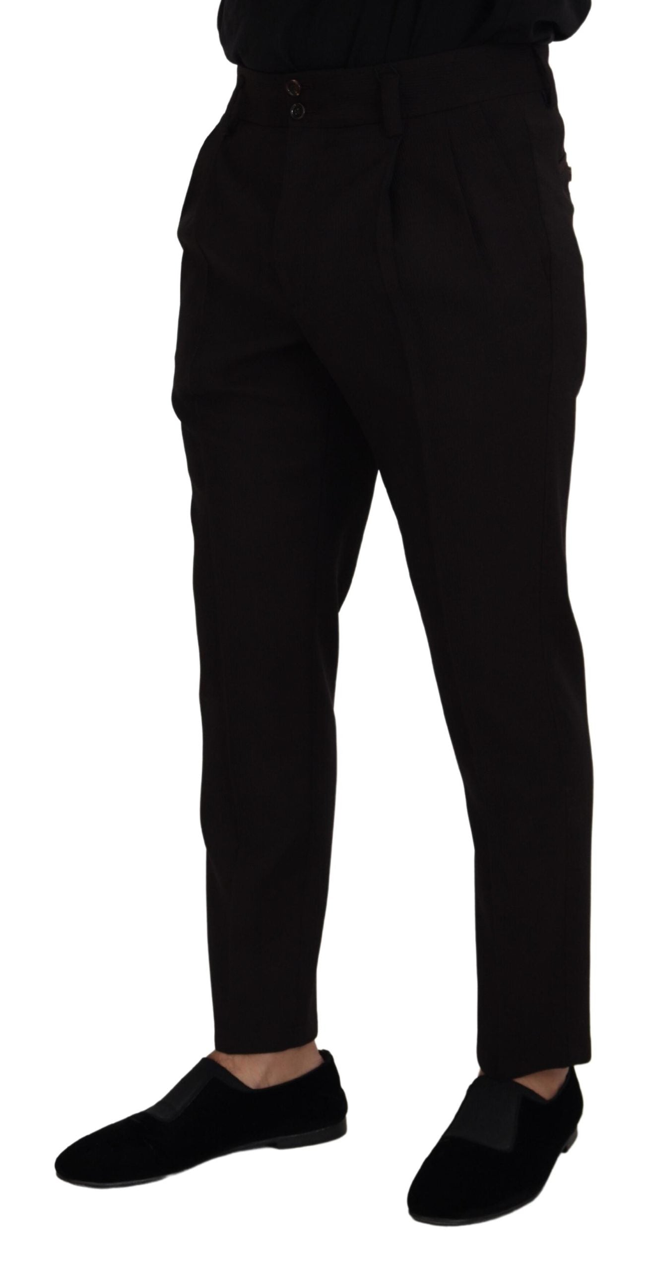 Dolce &amp; Gabbana Pantalon chino en laine noir pour hommes