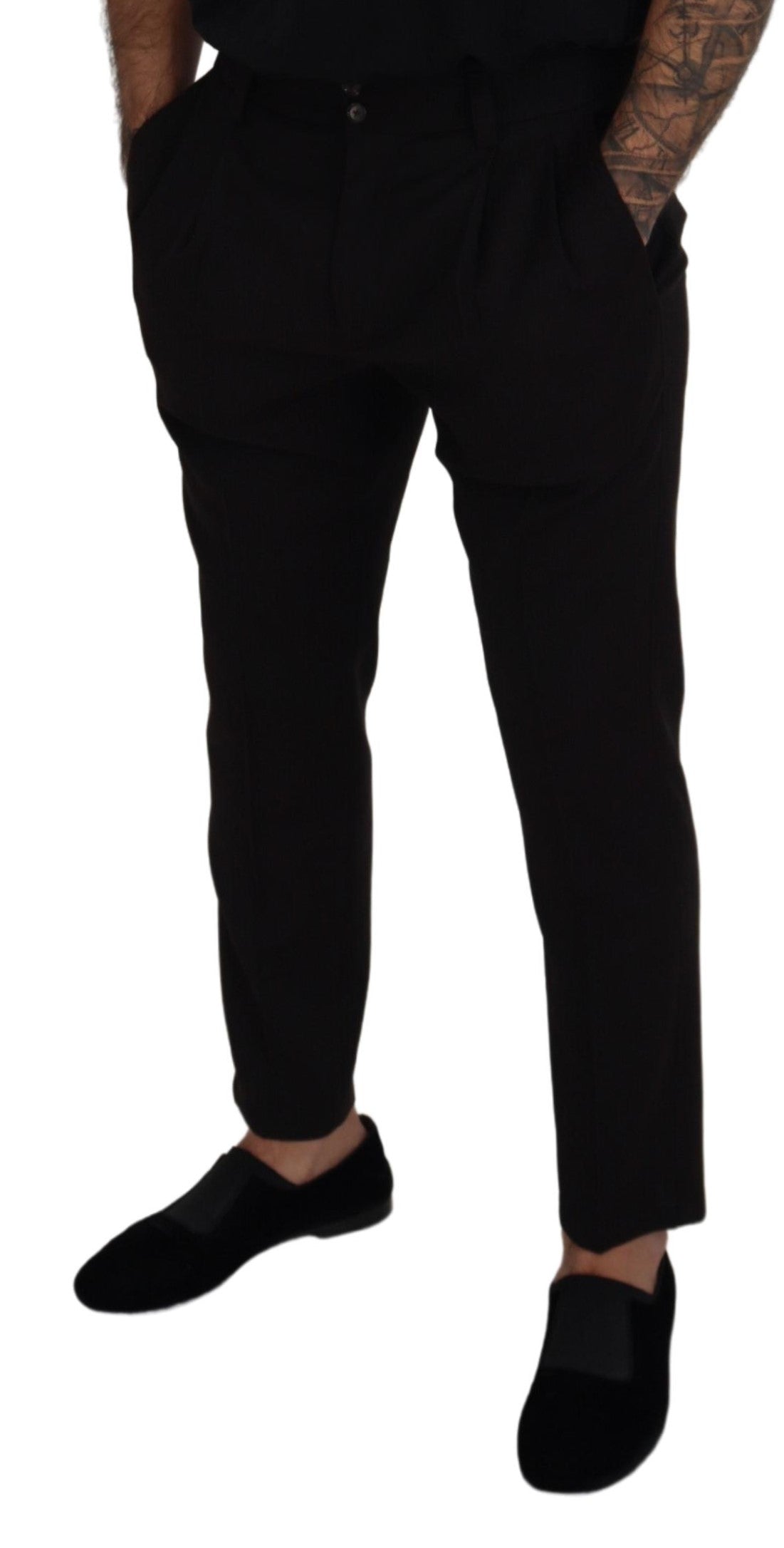 Dolce &amp; Gabbana Pantalon chino en laine noir pour hommes