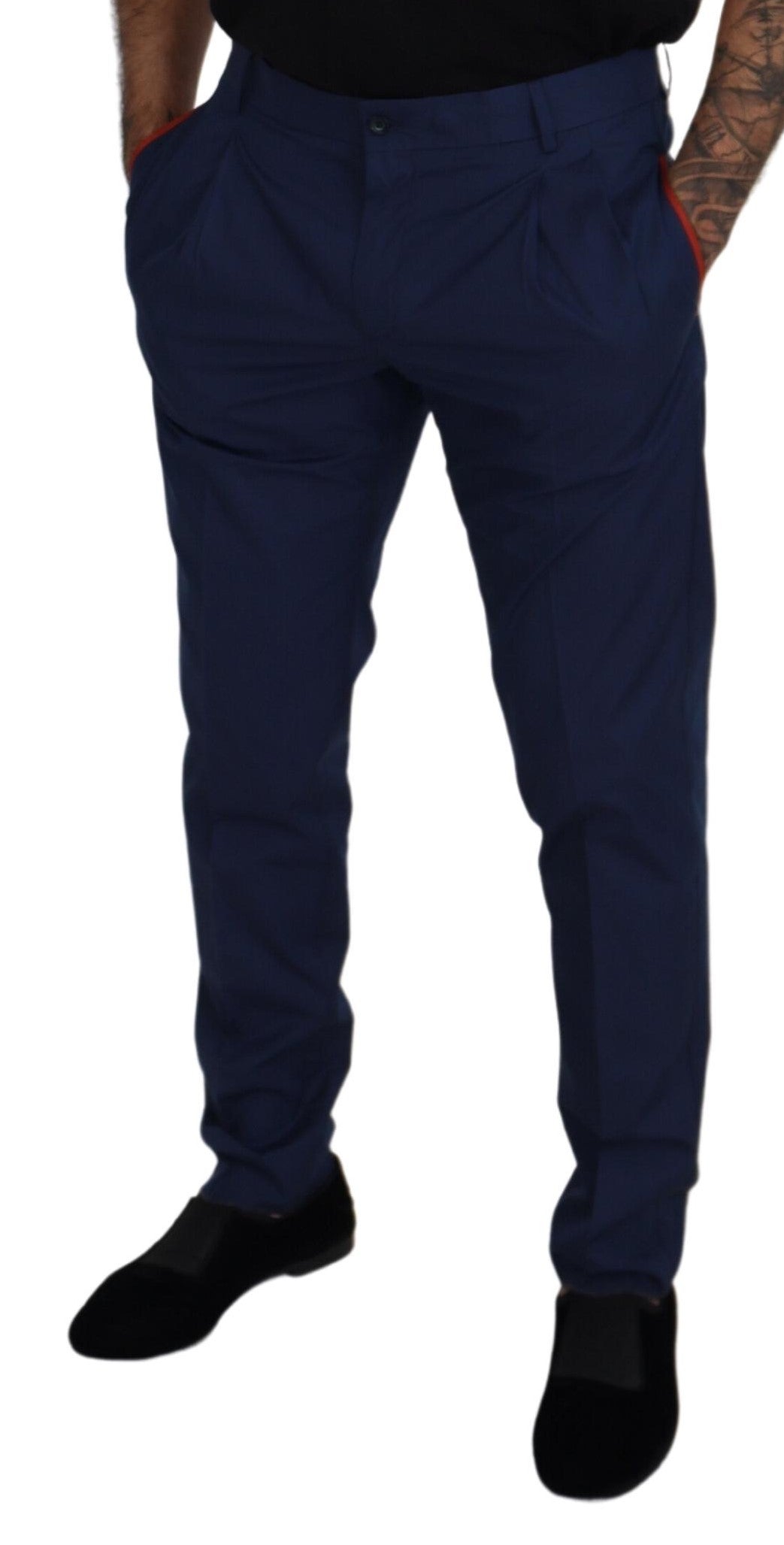 Dolce &amp; Gabbana Pantalon chino en coton bleu