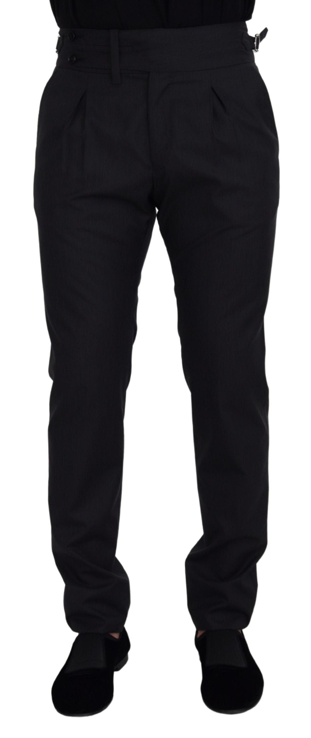 Dolce &amp; Gabbana Pantalon formel gris foncé uni pour hommes