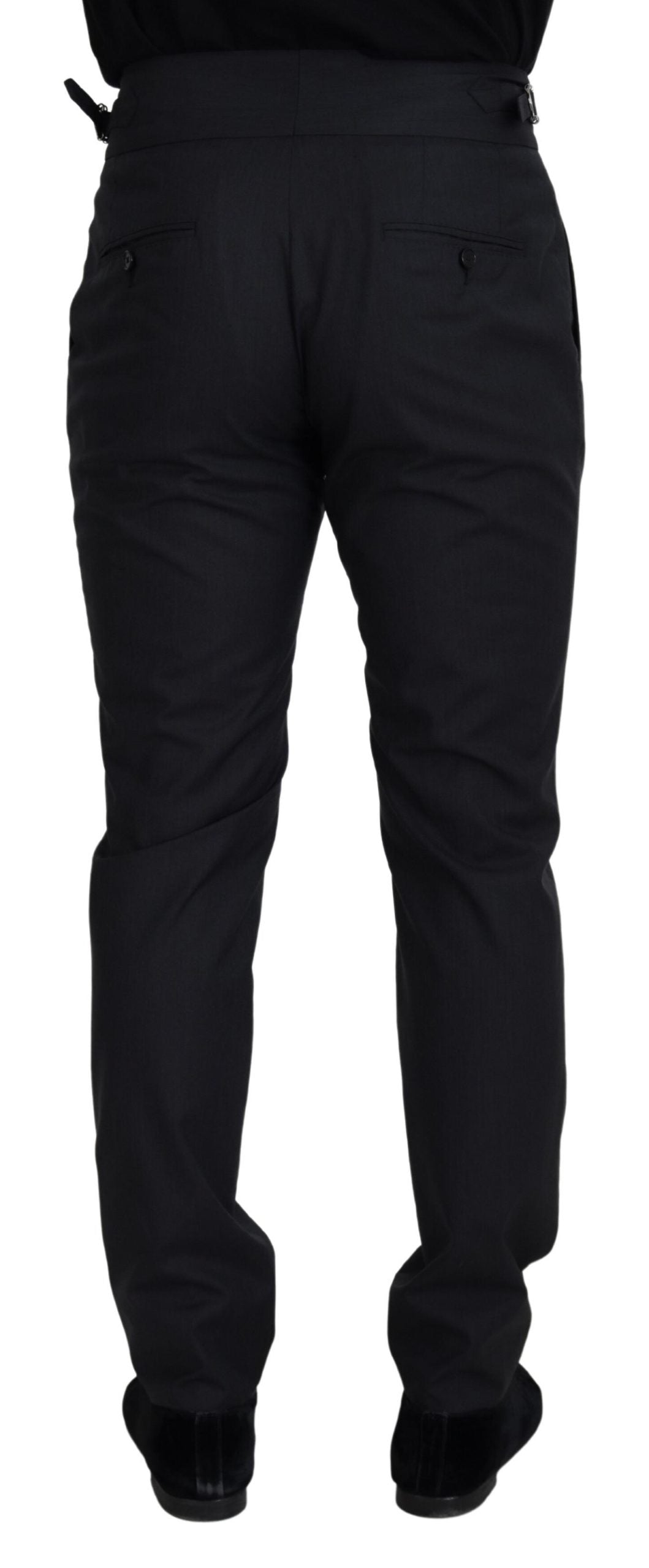 Dolce &amp; Gabbana Pantalon formel gris foncé uni pour hommes