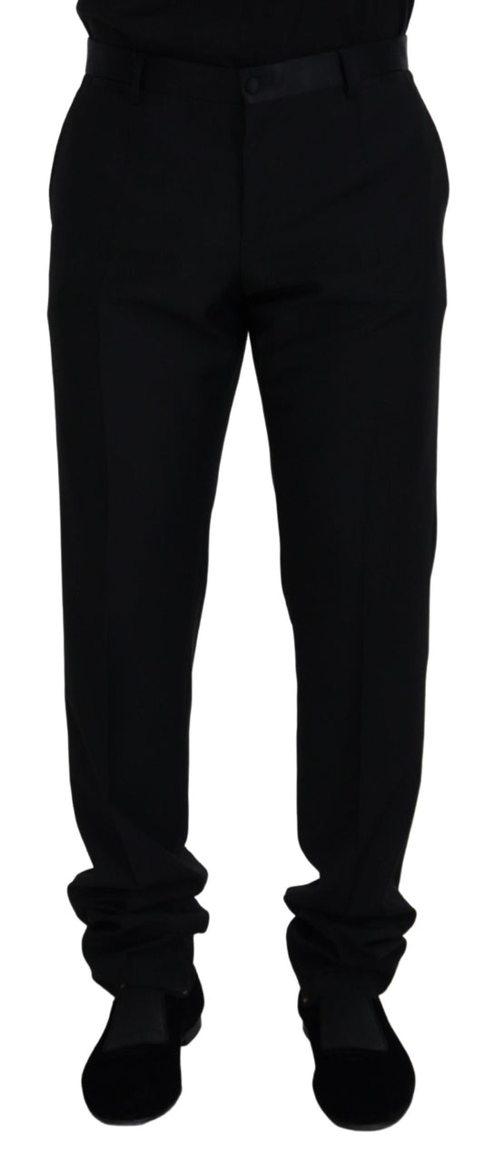 Dolce &amp; Gabbana Chino-Formelle Hose aus schwarzer Wolle