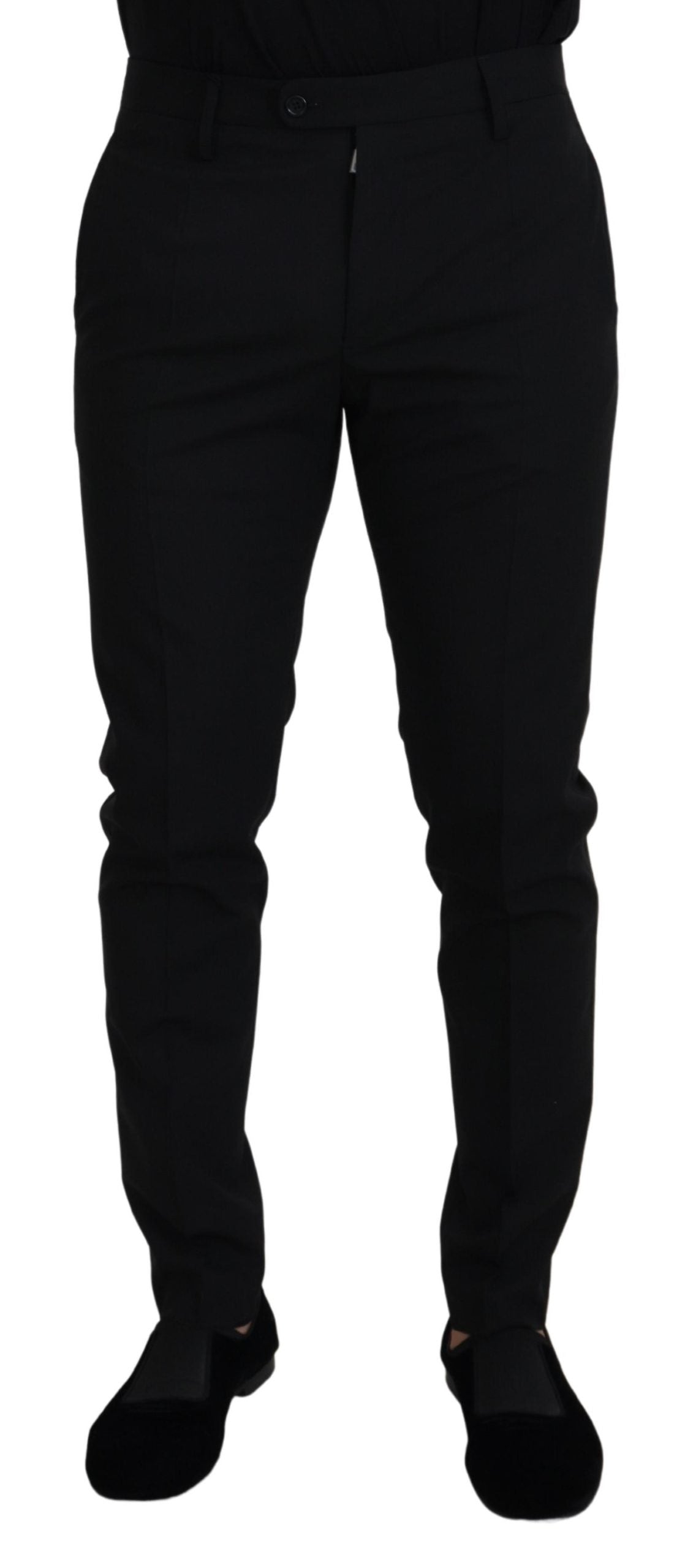 Dolce &amp; Gabbana Pantalon chino en polyester noir