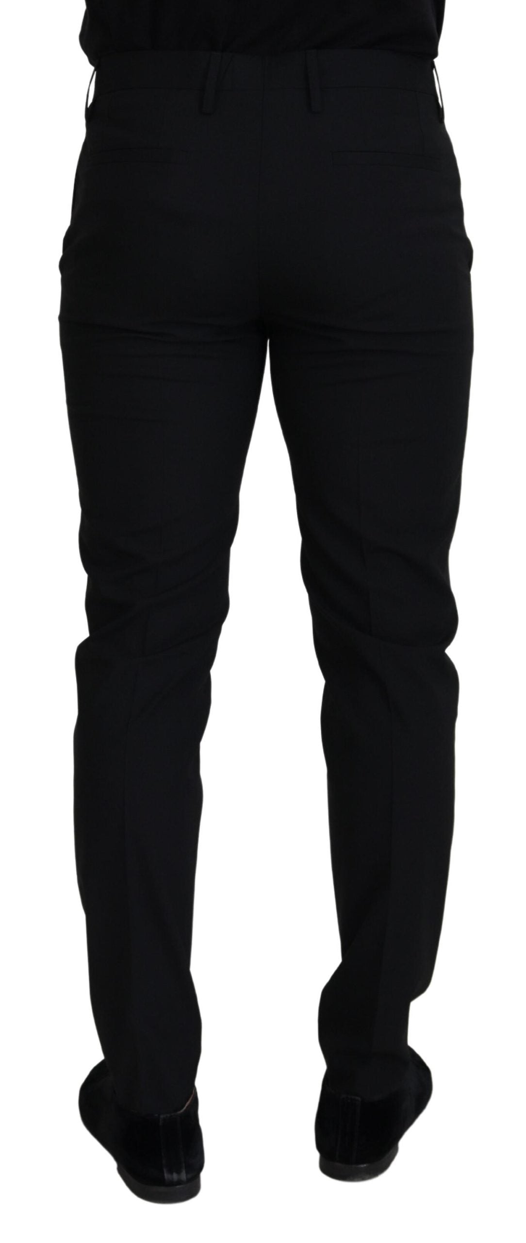 Dolce &amp; Gabbana Pantalon chino en polyester noir