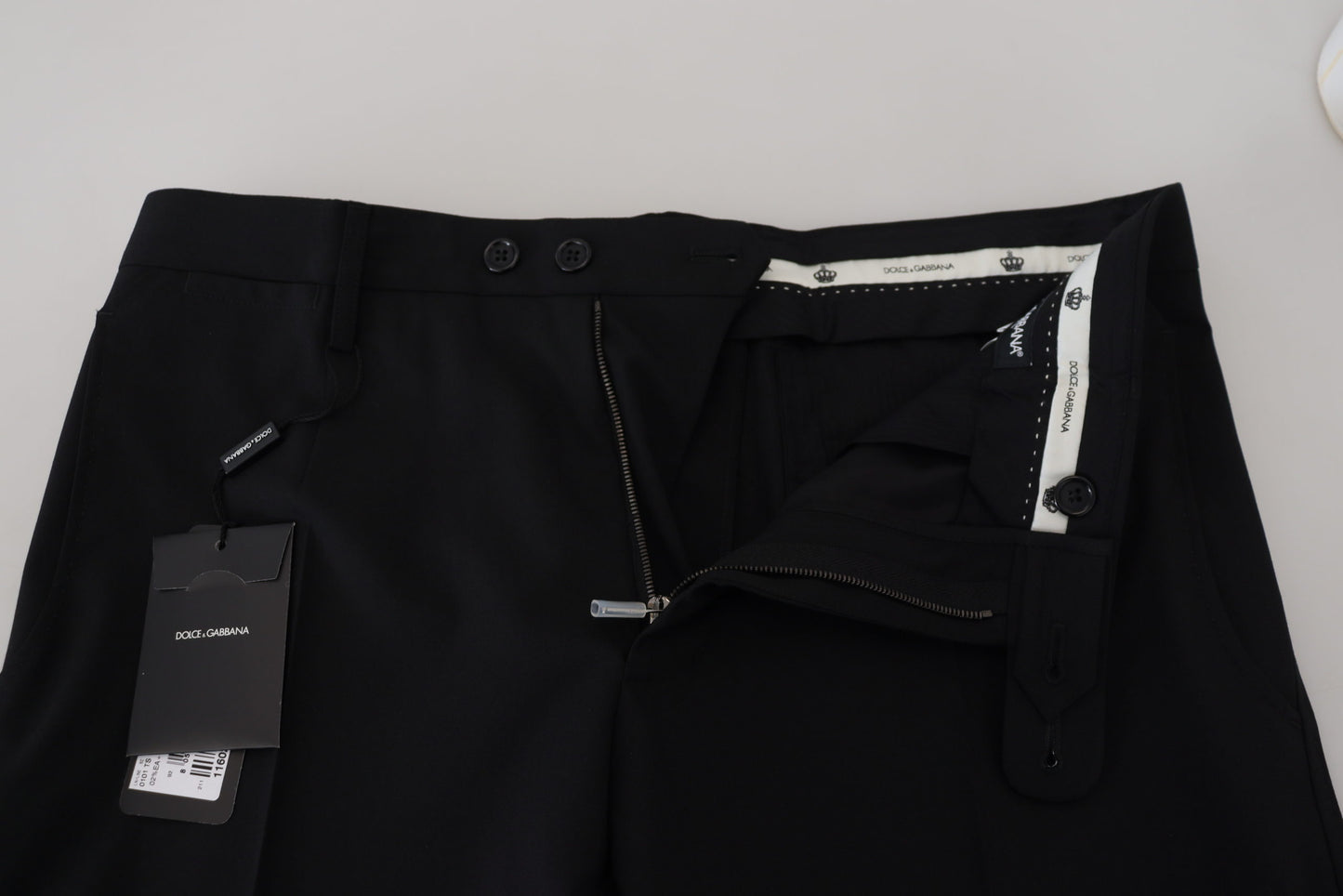 Dolce &amp; Gabbana Pantalon chino en polyester noir