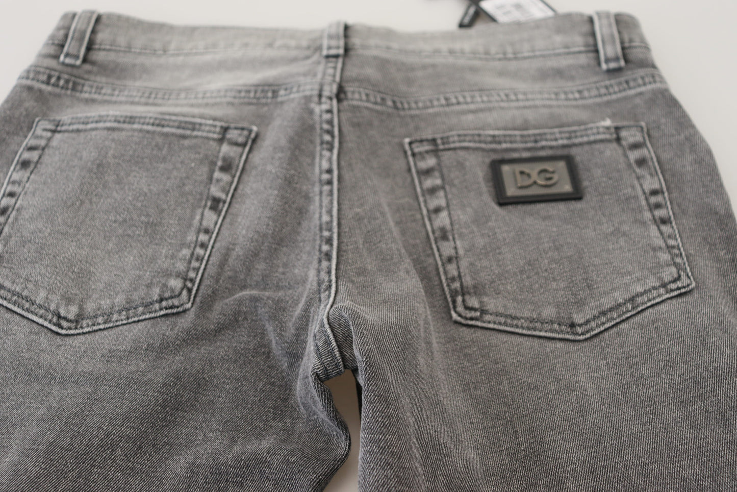 Dolce &amp; Gabbana Jean skinny en coton délavé gris