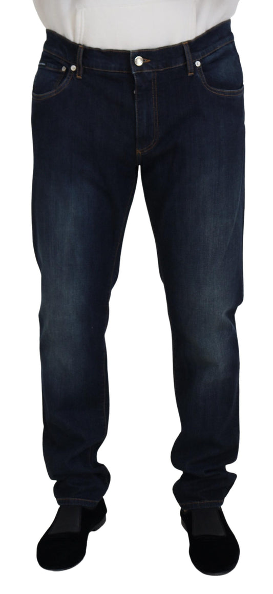 Dolce &amp; Gabbana Jean en denim décontracté coupe droite en coton bleu