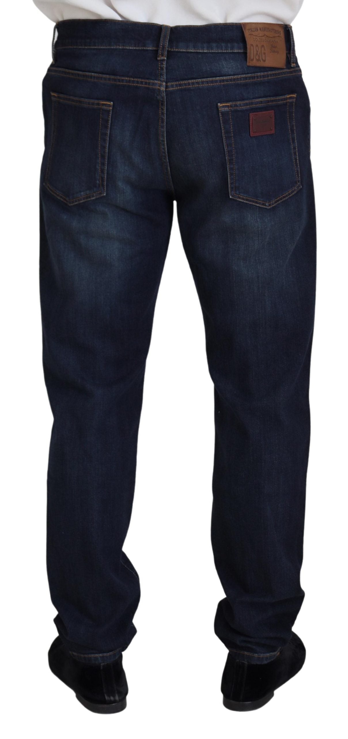 Dolce &amp; Gabbana Jean en denim décontracté coupe droite en coton bleu