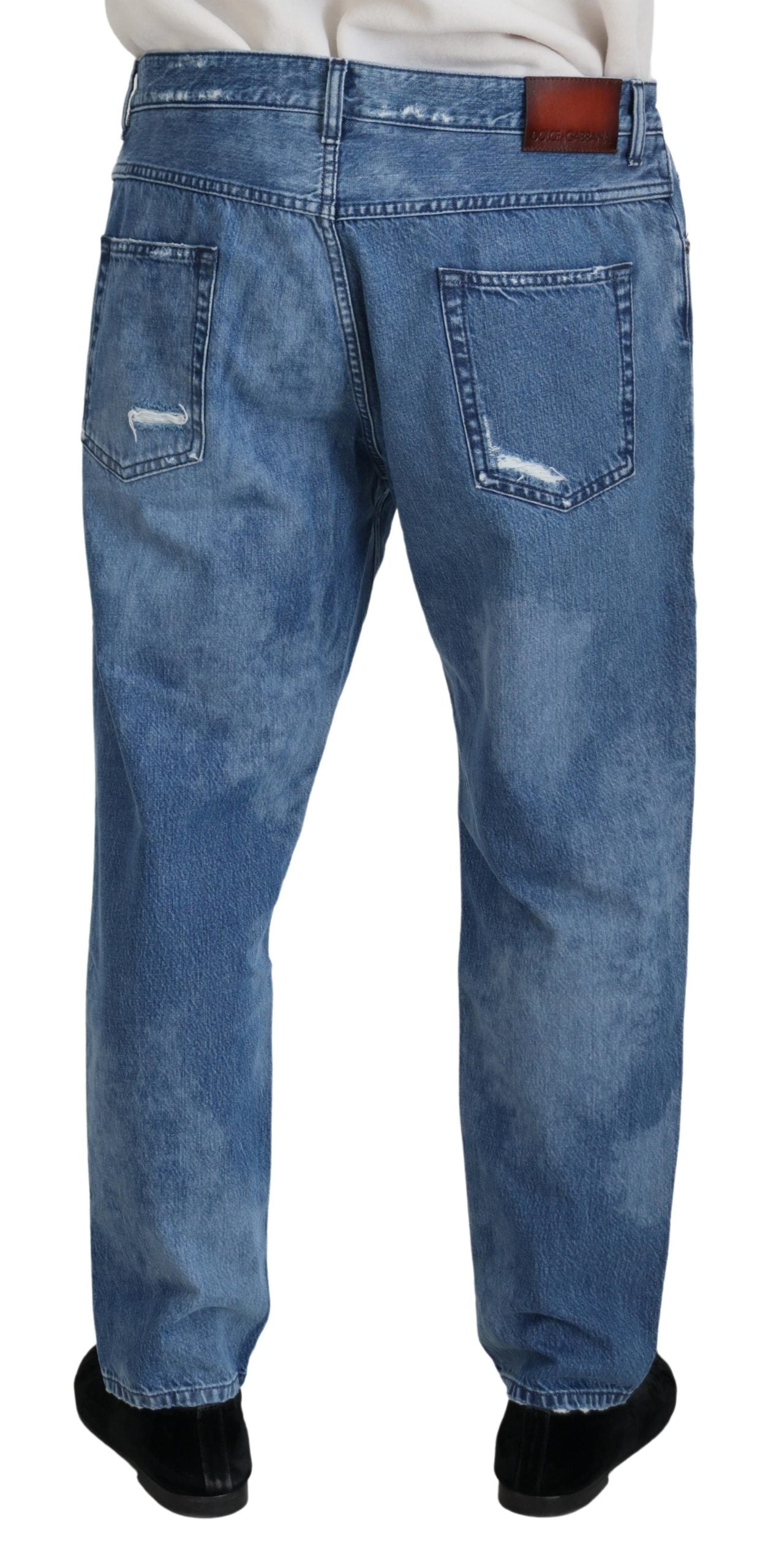 Dolce &amp; Gabbana Jean décontracté en coton délavé bleu