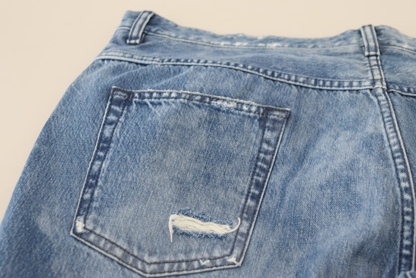 Dolce &amp; Gabbana Jean décontracté en coton délavé bleu