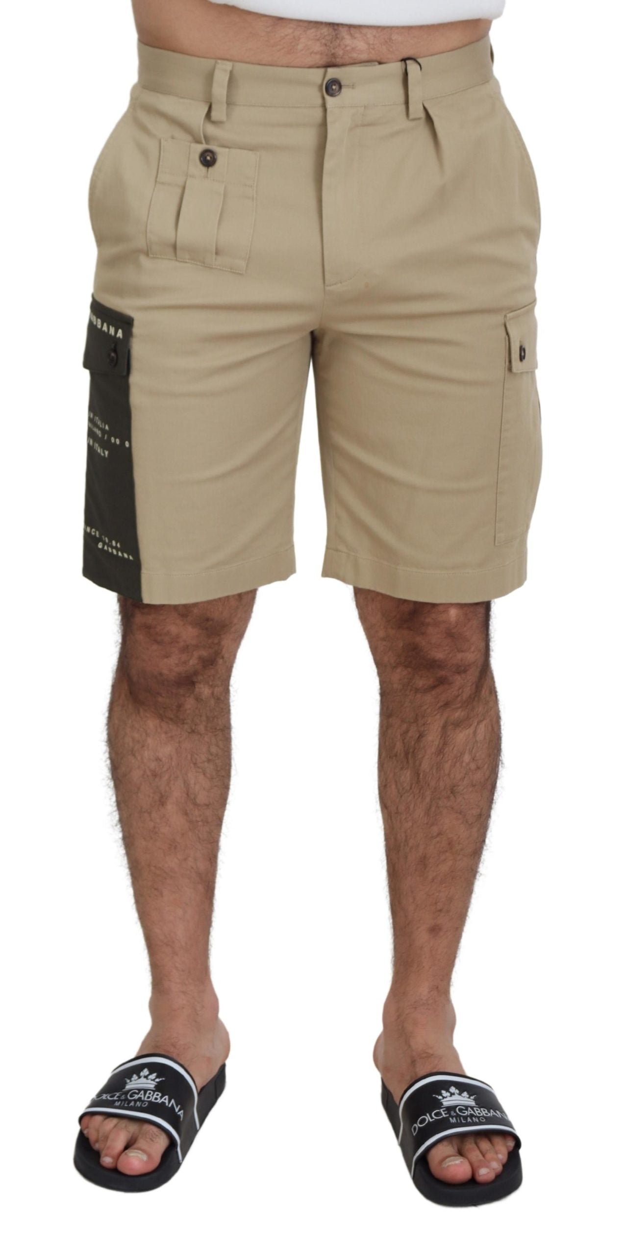 Dolce &amp; Gabbana Bermuda cargo en coton beige