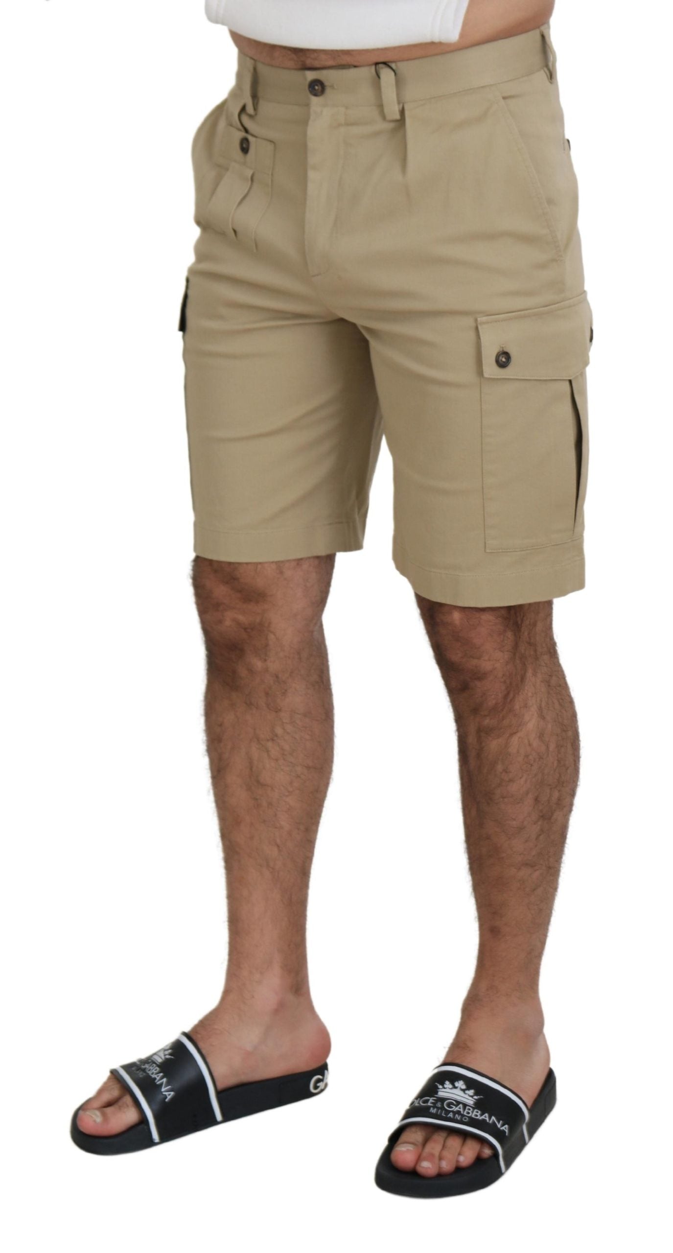 Dolce &amp; Gabbana Bermuda cargo en coton beige