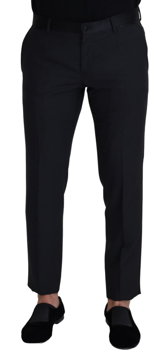 Dolce &amp; Gabbana Pantalon formel en laine noire pour hommes