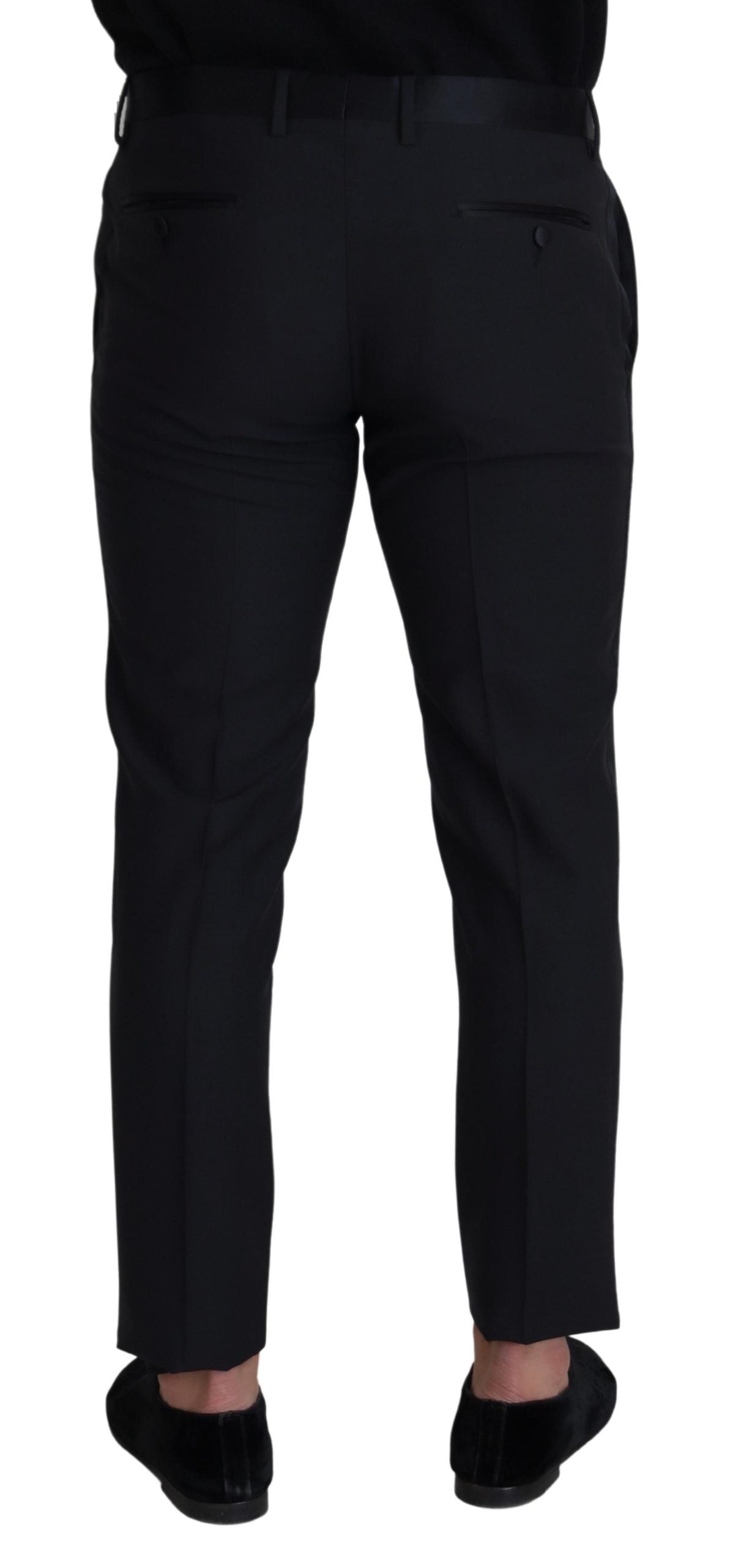 Dolce &amp; Gabbana Pantalon formel en laine noire pour hommes