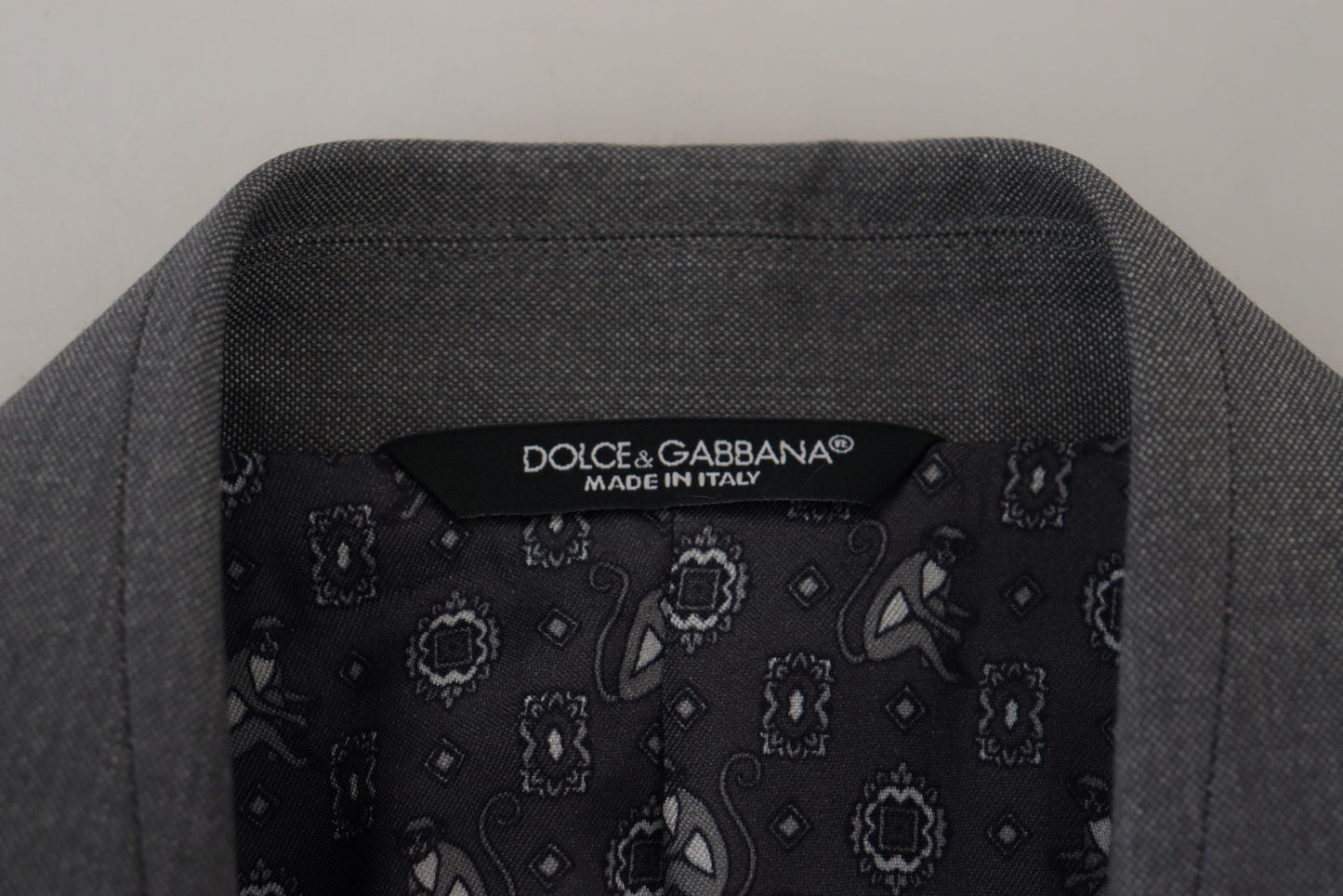 Dolce &amp; Gabbana Slim-Fit-Jackenblazer aus grauer Wolle und Seide