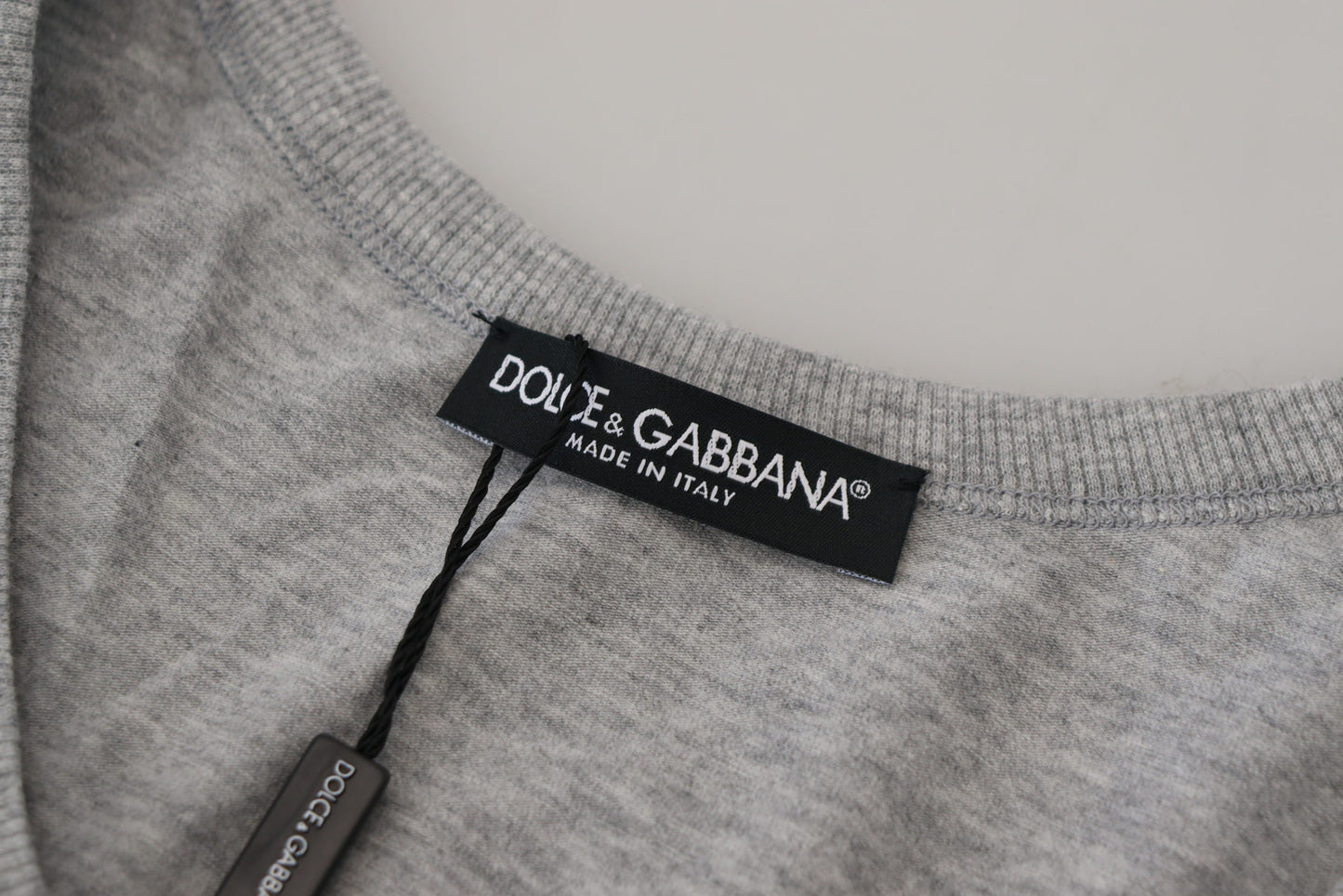 Dolce &amp; Gabbana T-shirt sans manches en coton gris pour hommes