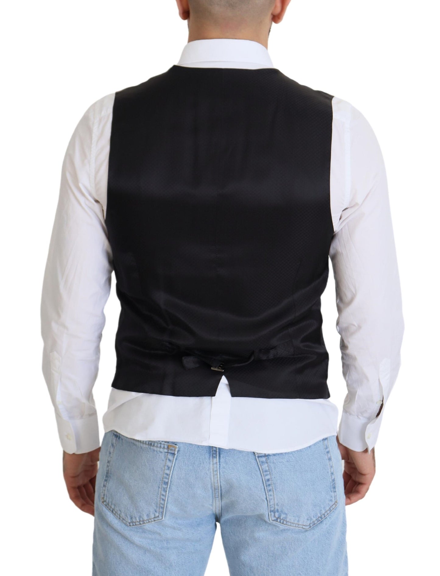 Dolce & Gabbana Elegant Black Single Breasted Dress Vest