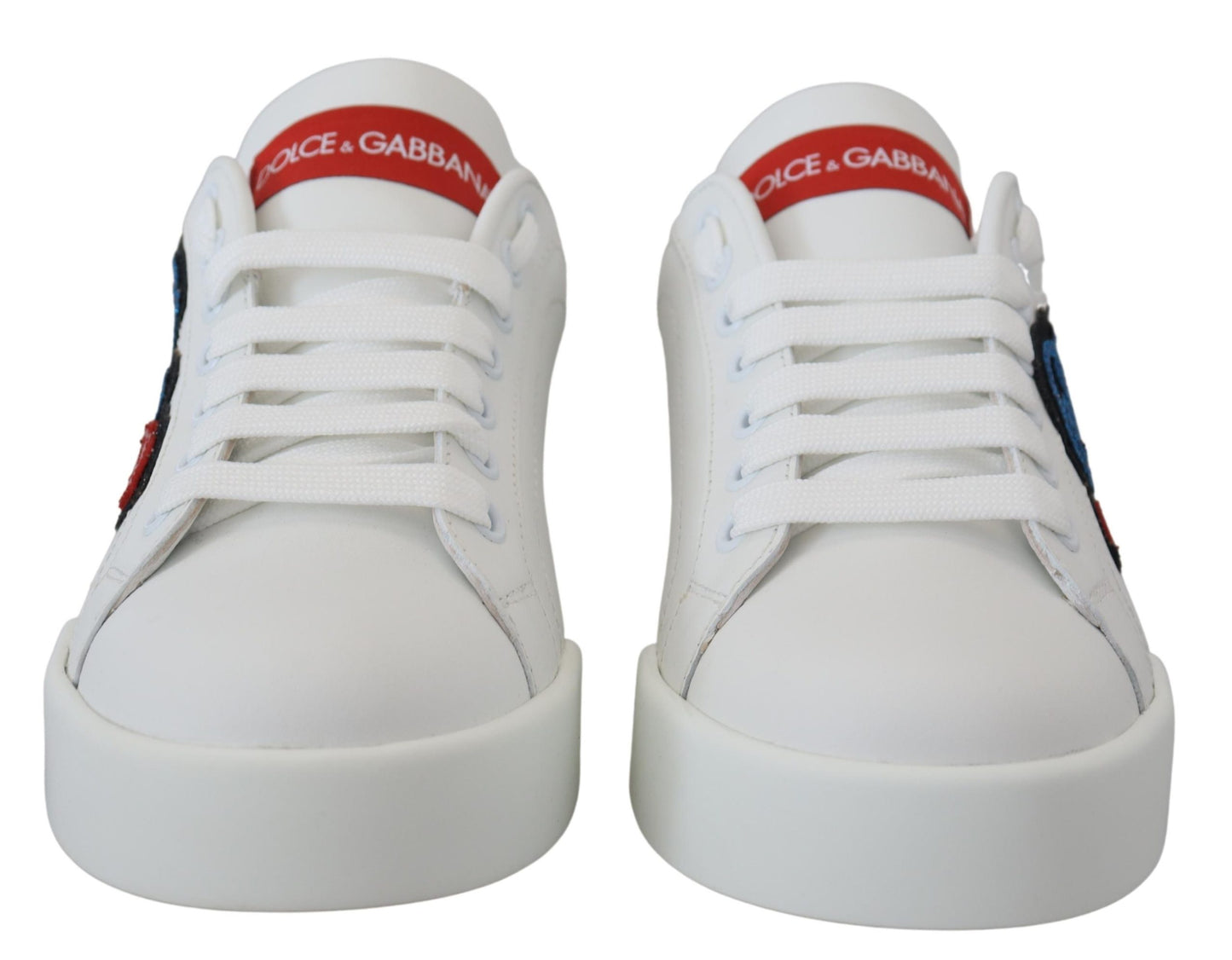 Dolce &amp; Gabbana Weiße Portofino-Logo-Klassiker-Sneaker-Schuhe