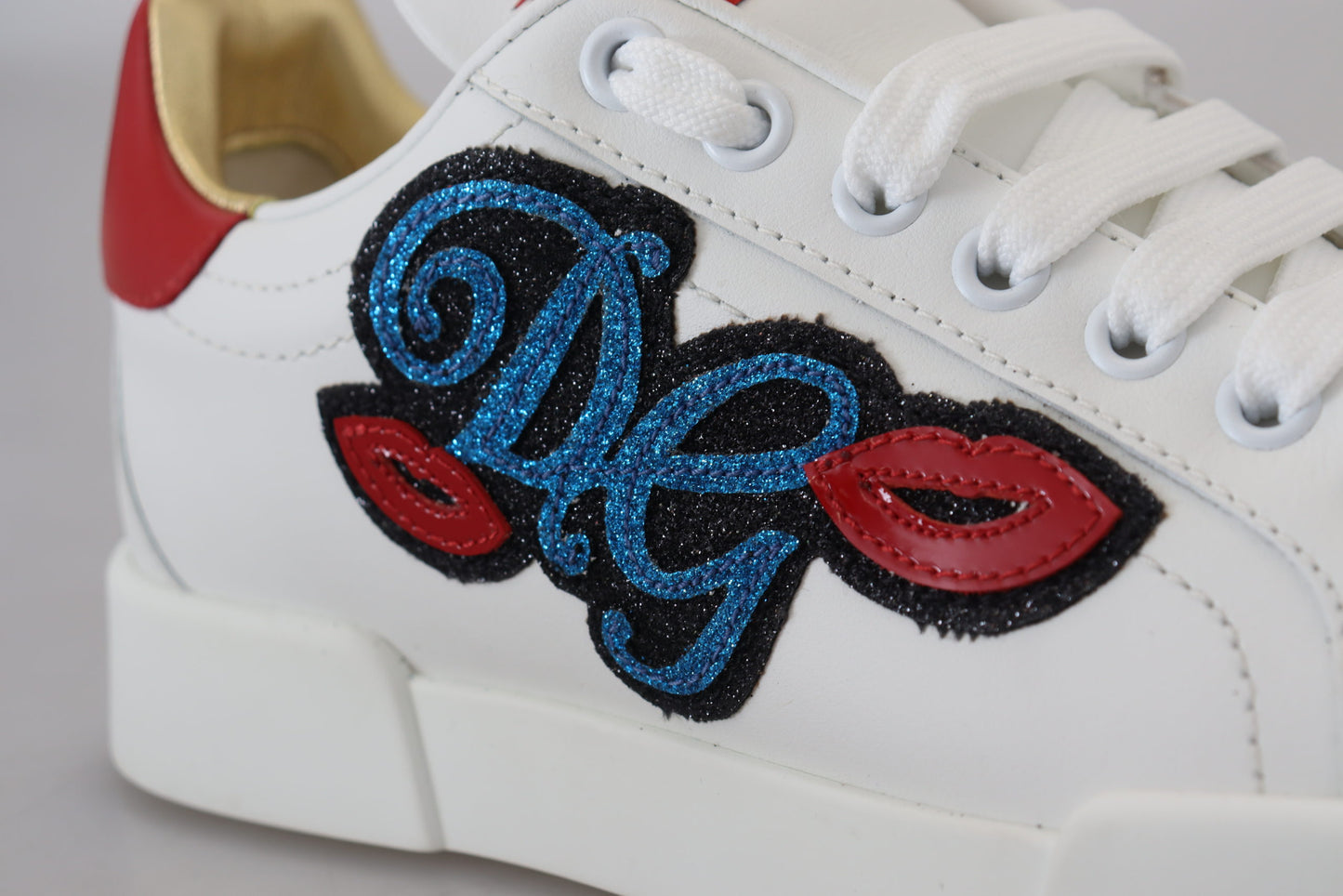 Dolce &amp; Gabbana Weiße Portofino-Logo-Klassiker-Sneaker-Schuhe