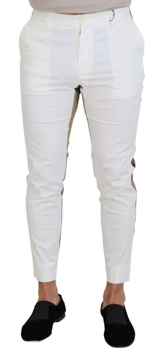 Dolce &amp; Gabbana Pantalon chino slim marron blanc