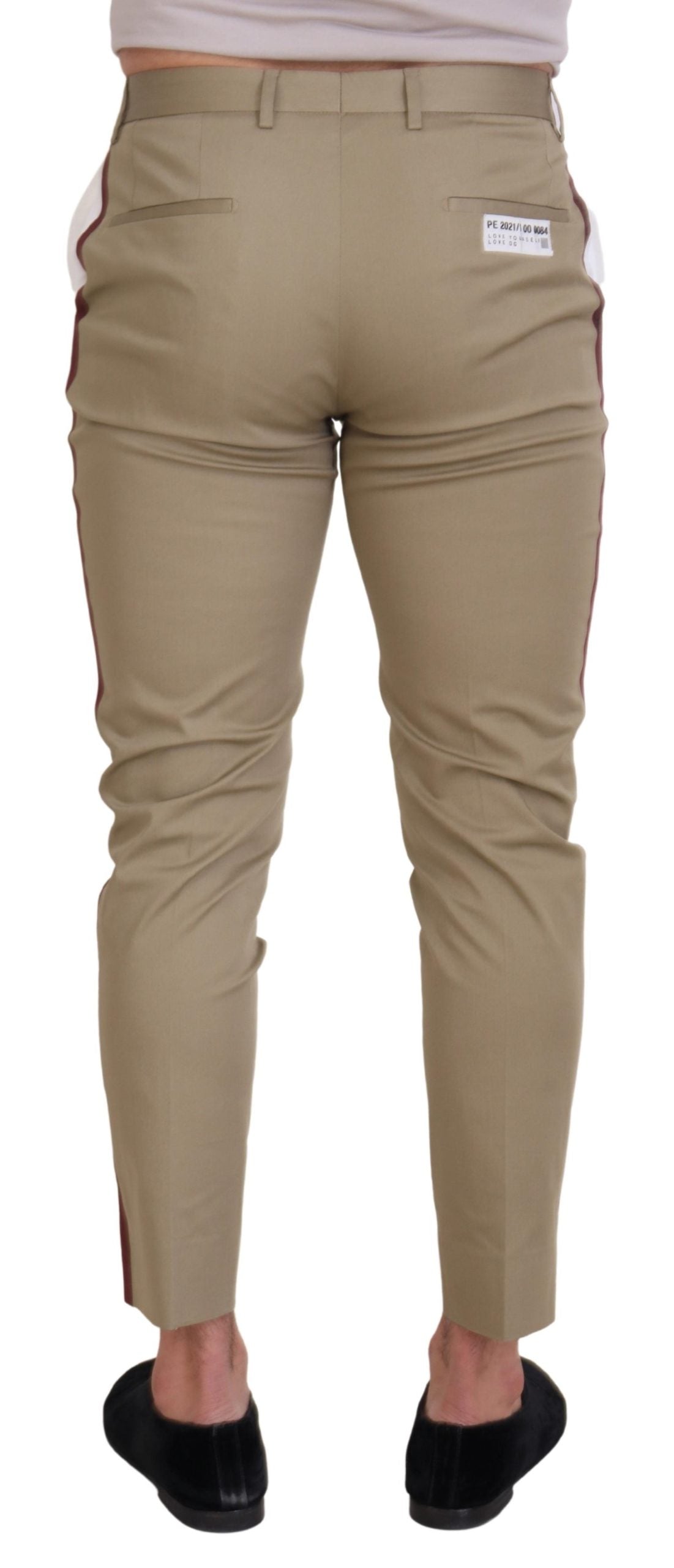 Dolce &amp; Gabbana Pantalon chino slim marron blanc