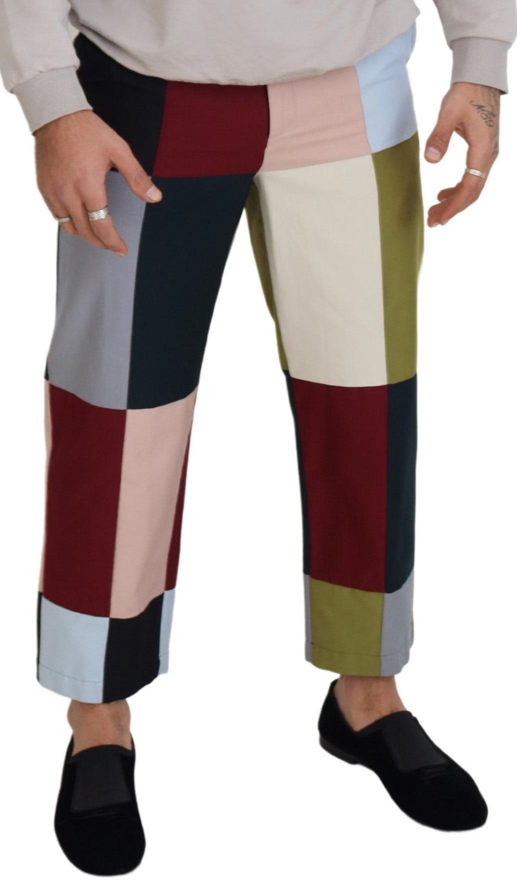 Dolce &amp; Gabbana Pantalon patchwork en coton multicolore