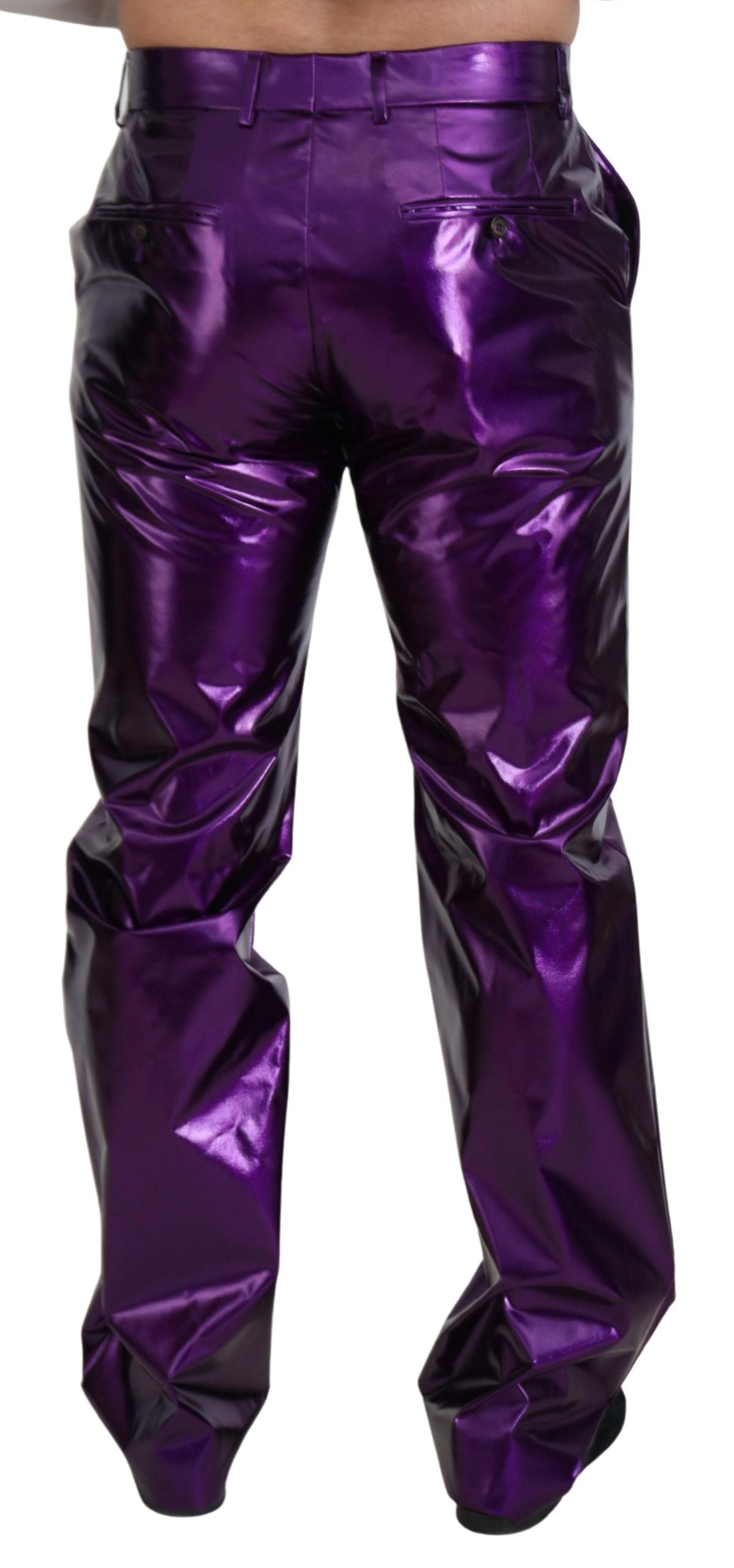 Dolce &amp; Gabbana Pantalons décontractés brillants violets pour hommes