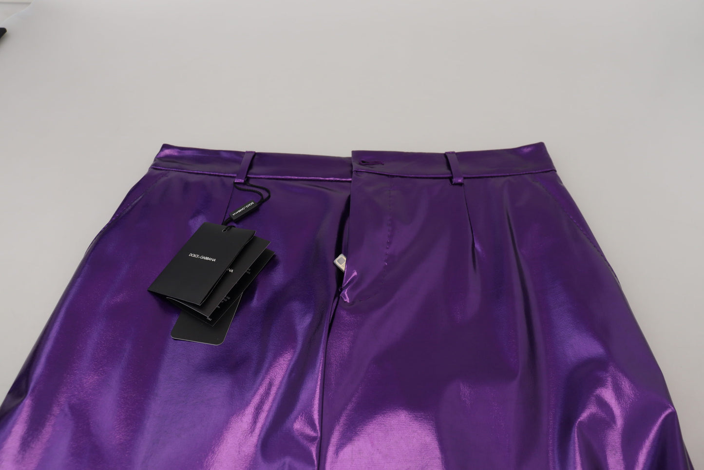 Dolce &amp; Gabbana Pantalons décontractés brillants violets pour hommes