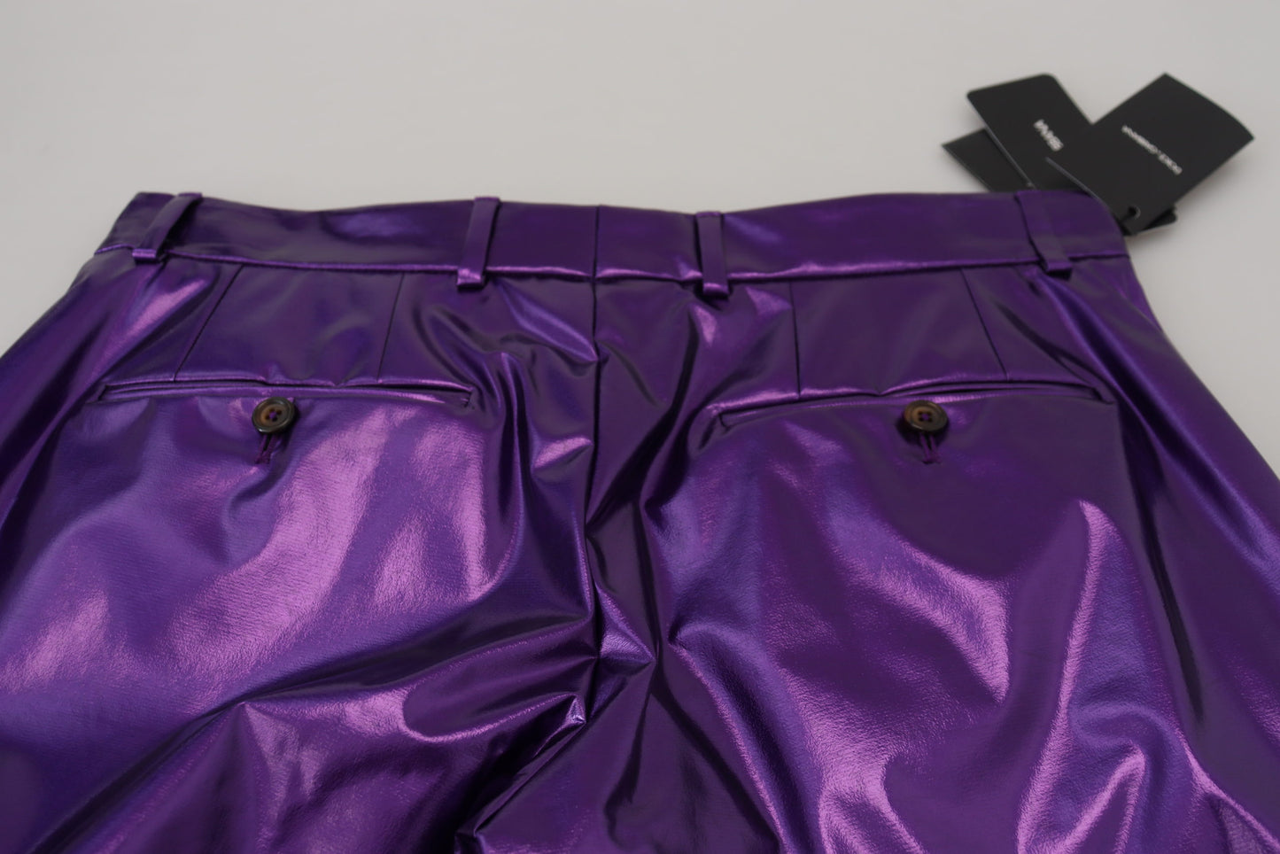 Dolce &amp; Gabbana Pantalons décontractés brillants violets pour hommes