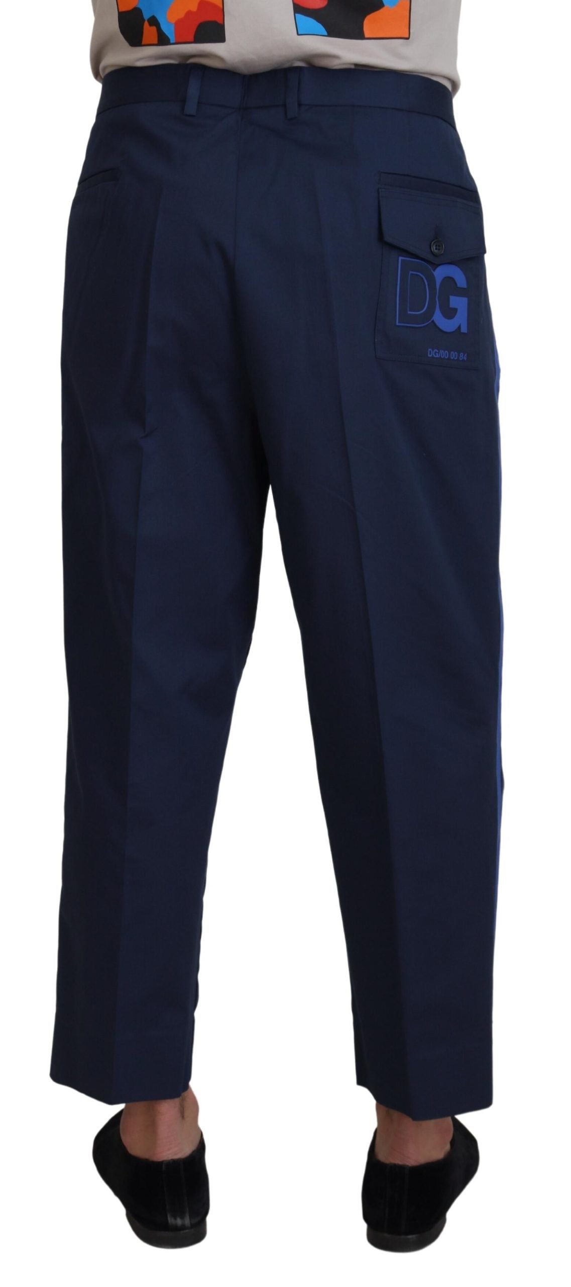 Dolce &amp; Gabbana Pantalon court en coton bleu pour hommes