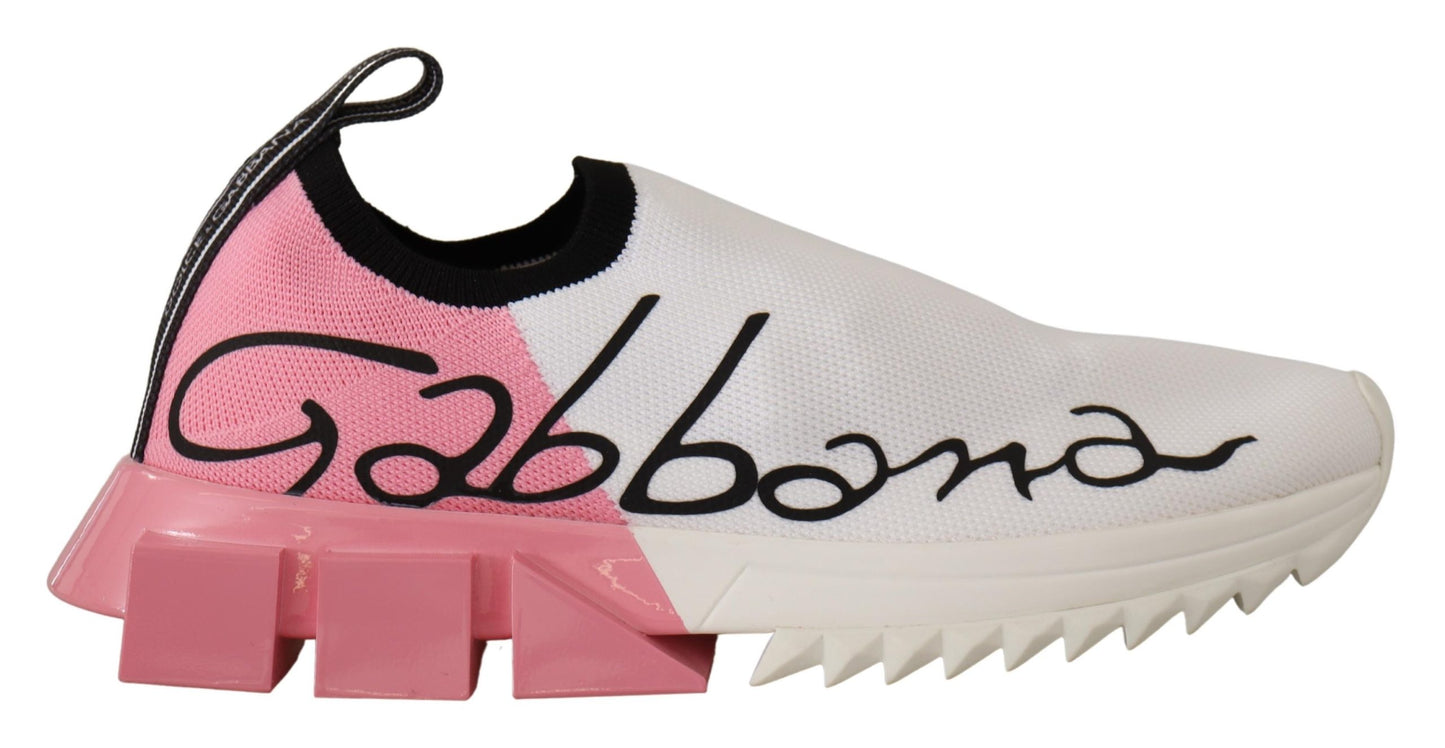 Dolce &amp; Gabbana Sorrento-Sneaker für Damen in Rosa und Weiß mit Logo