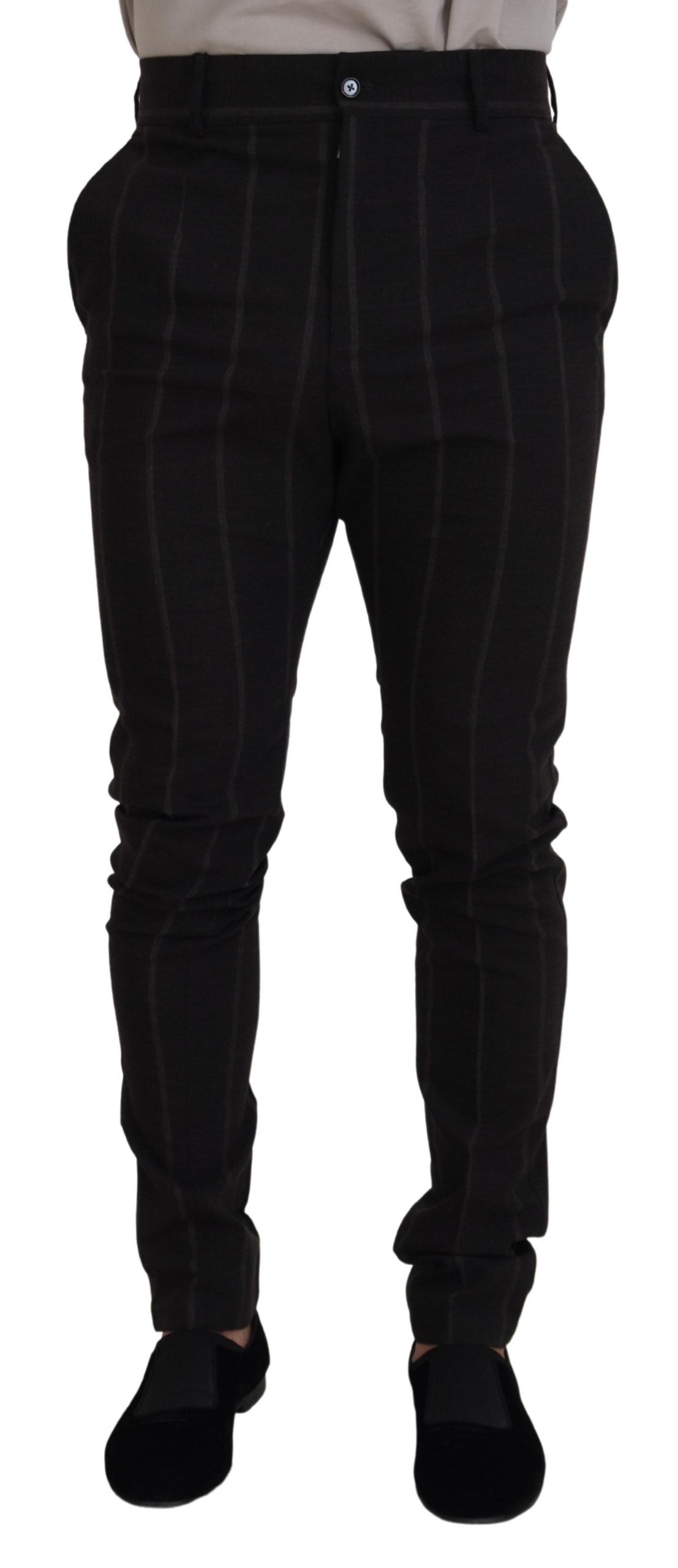 Dolce &amp; Gabbana Pantalon chino en laine noir pour hommes