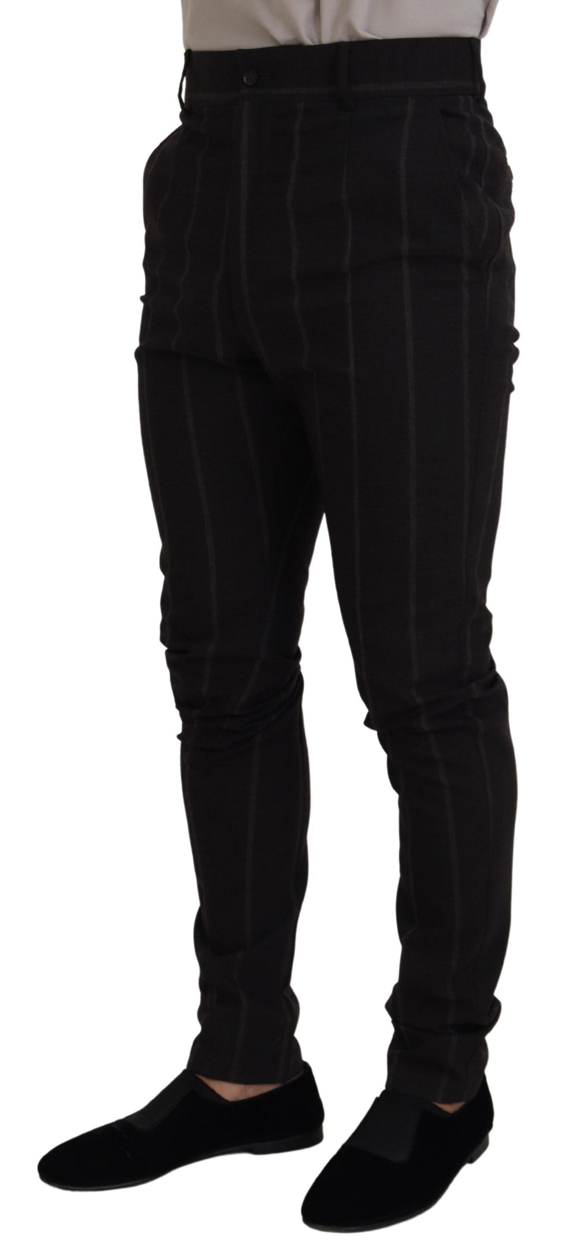 Dolce &amp; Gabbana Pantalon chino en laine noir pour hommes