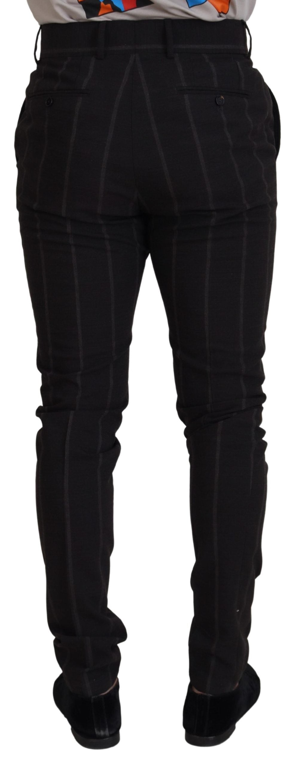 Dolce &amp; Gabbana Pantalon chino en laine noir pour hommes