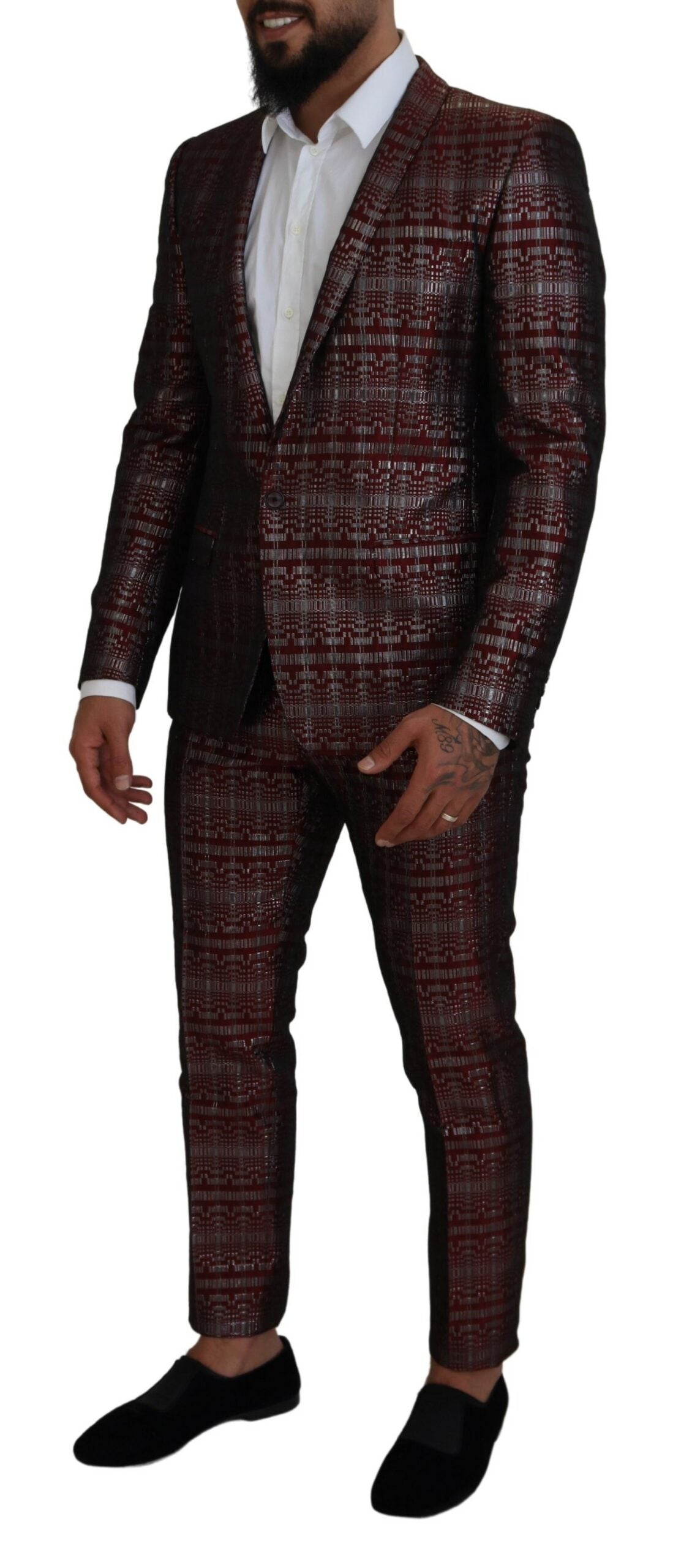 Dolce & Gabbana Bordeaux Fantasy Slim Fit Two-Piece Suit